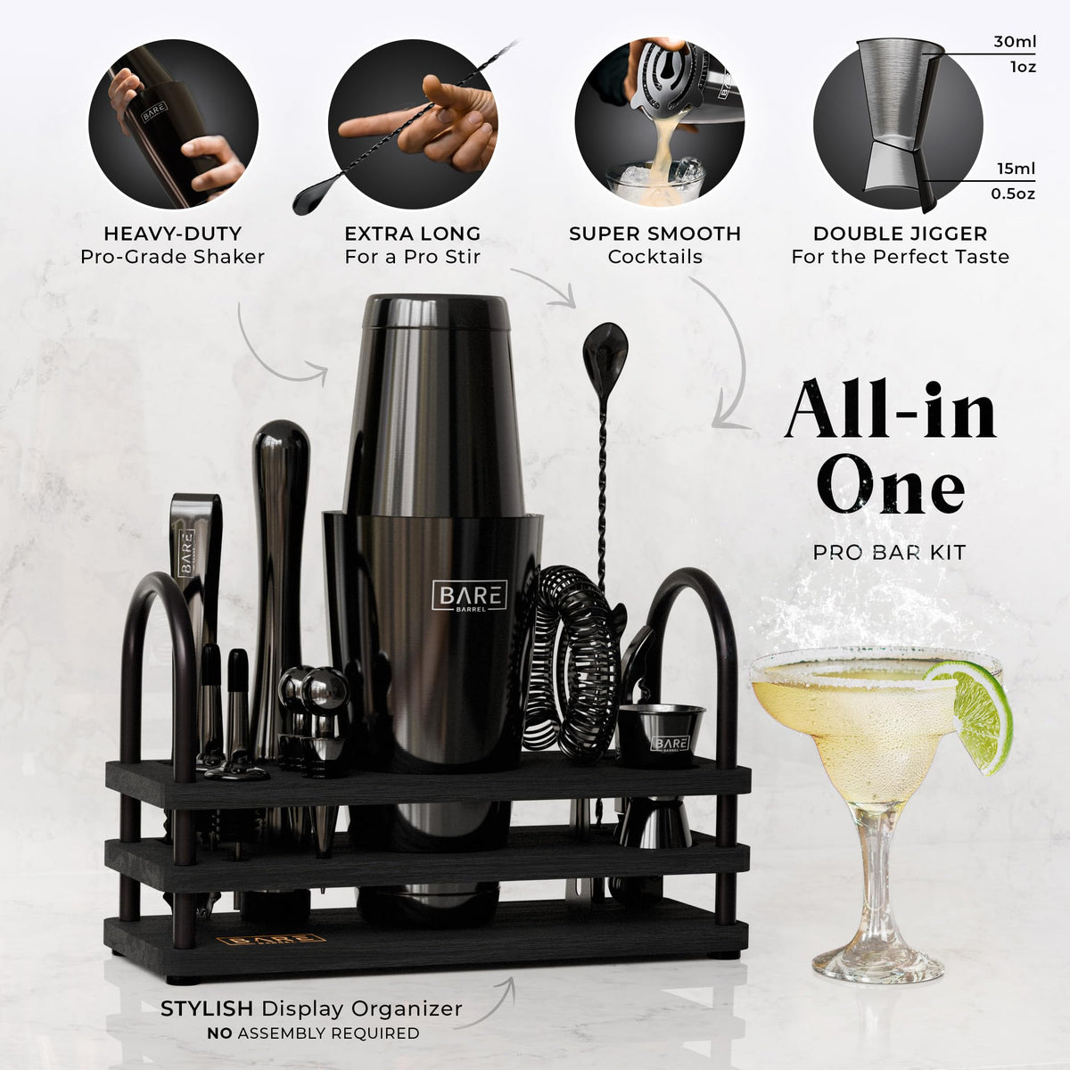 BARE BARREL Mixology Bartender Kit Bar Set - Bare Barrel Official Imagery - 4