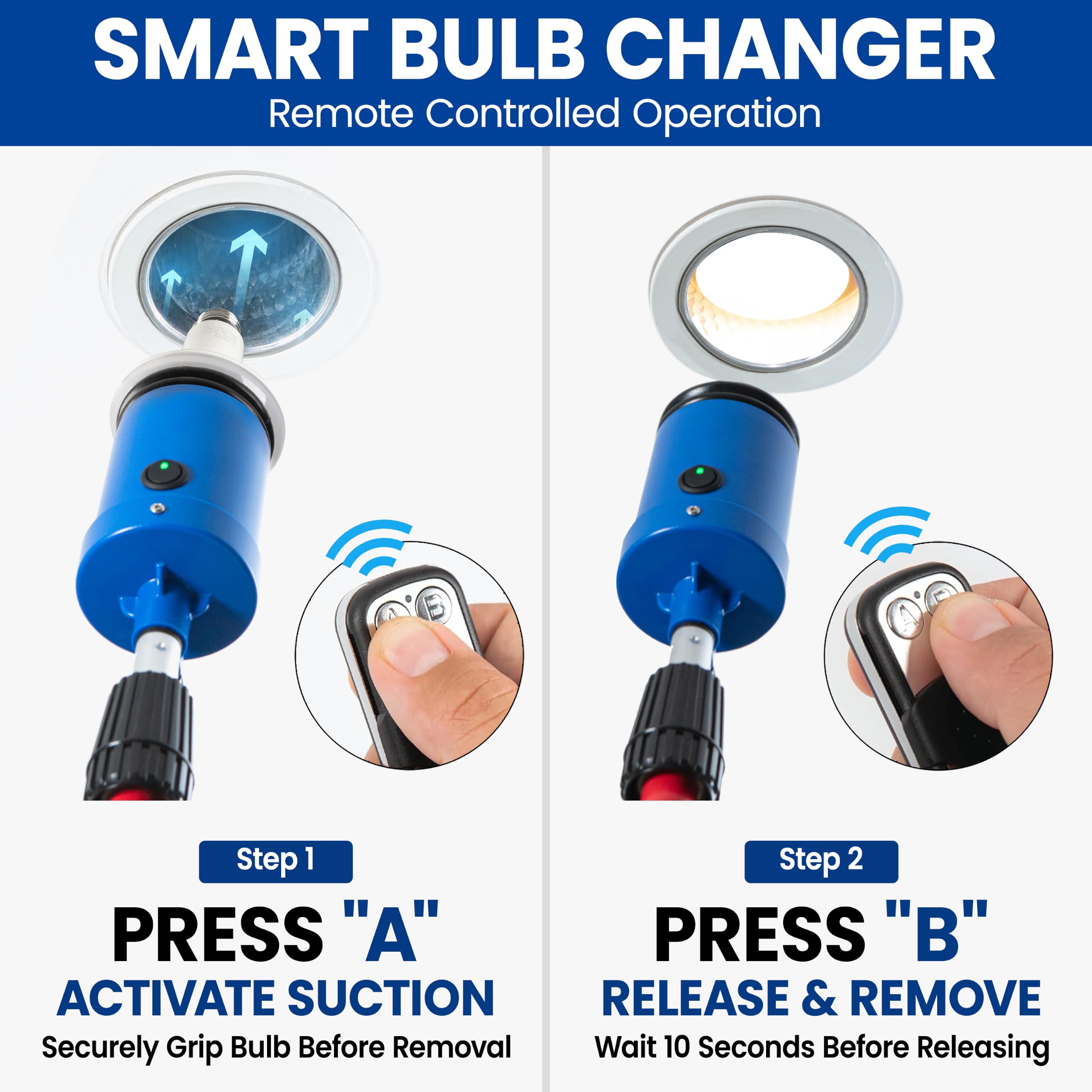 2ULES EZX Light Bulb Changer for High Ceilings, Patented Vacuum T - 2ULES Official Product View 8