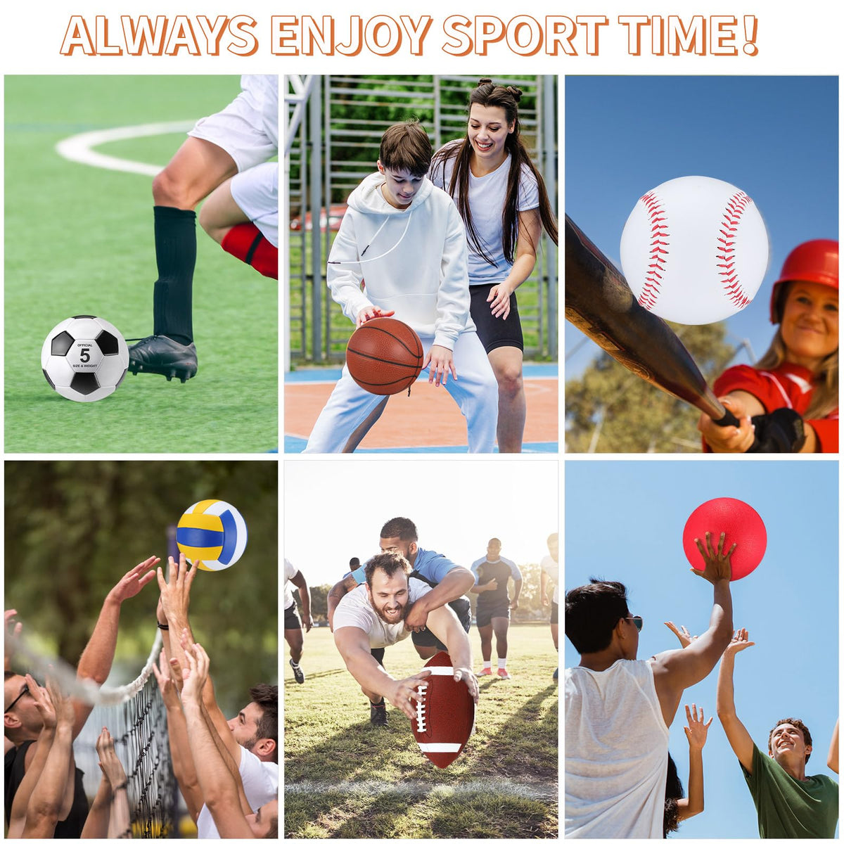 Libima 6 Pcs Multi Sport Ball Set Recess Equipment - Libima Official Imagery - 5