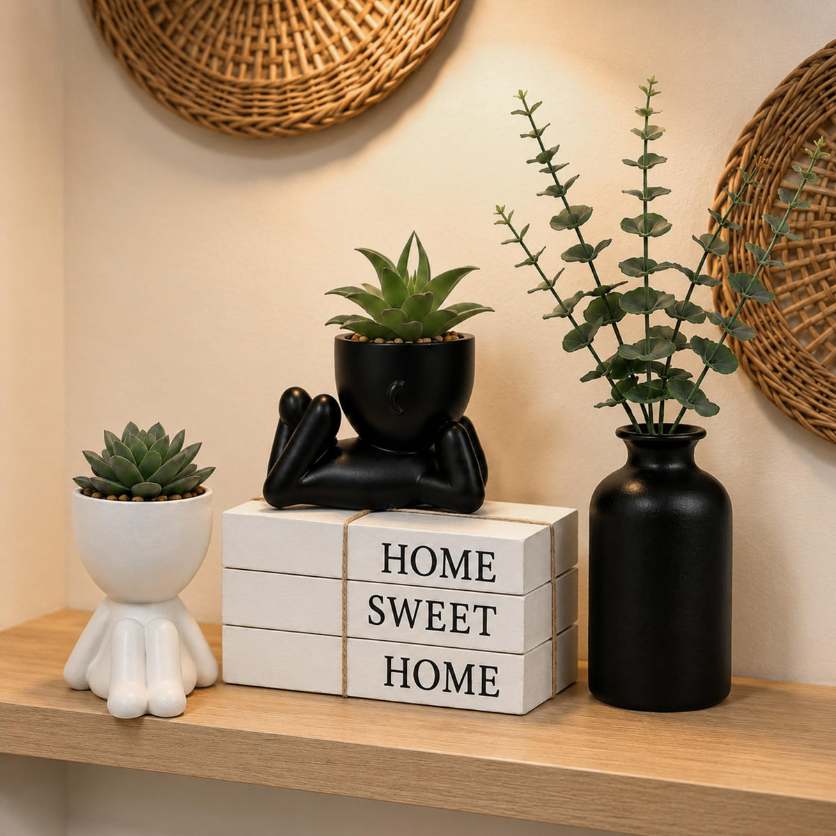 4PCS Farmhouse Home Decor Set Room Shelf Table Decor Indoor - EASLIV Official Imagery - 1