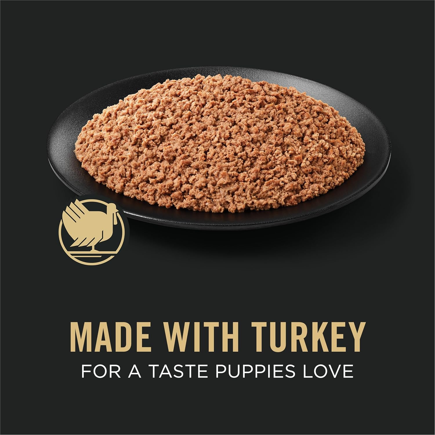 Elefair Purina Pro Plan grain-free wet puppy food cans with classic turkey entrée, 13 oz each, pack of 12.