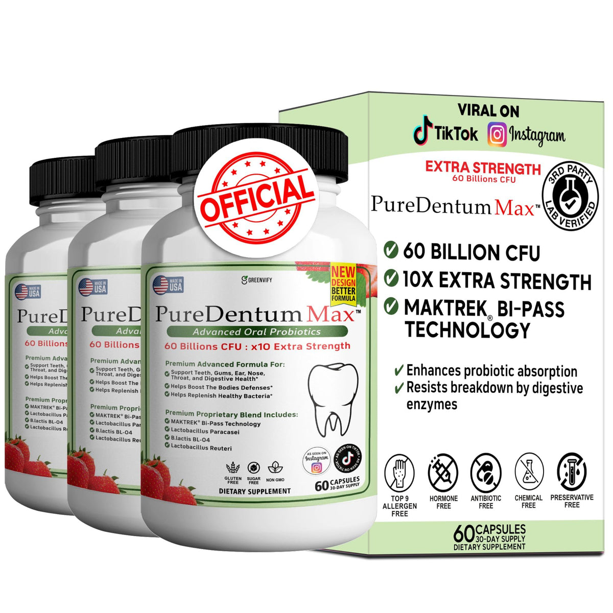 PureDentum for Gums and Teeth Health Fresh Breath - ProDentim Max Official Imagery - 1