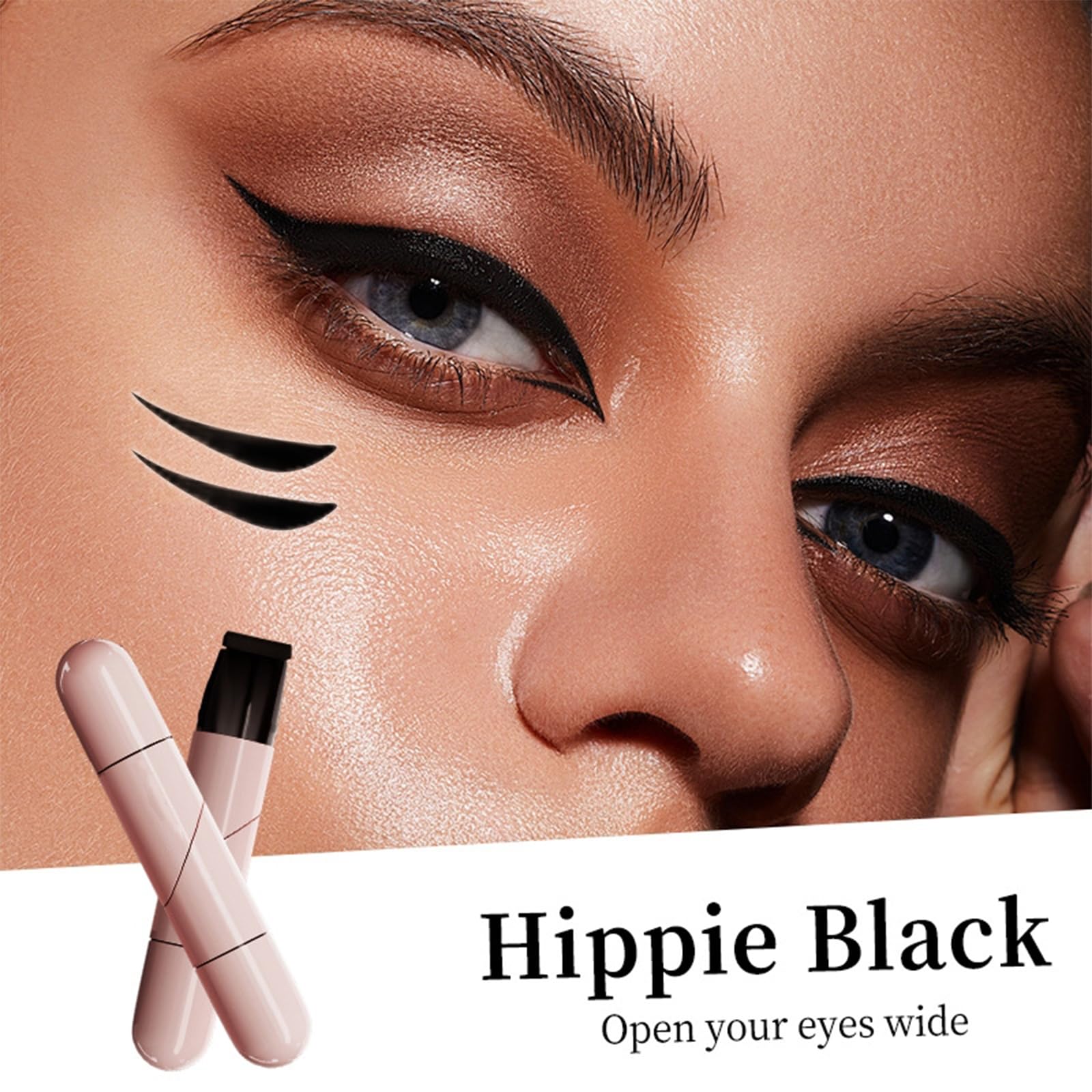 Hunjiry Foldable Eyeliner Stamp for Beginners – Black Gel Winged Eyeli - View 7