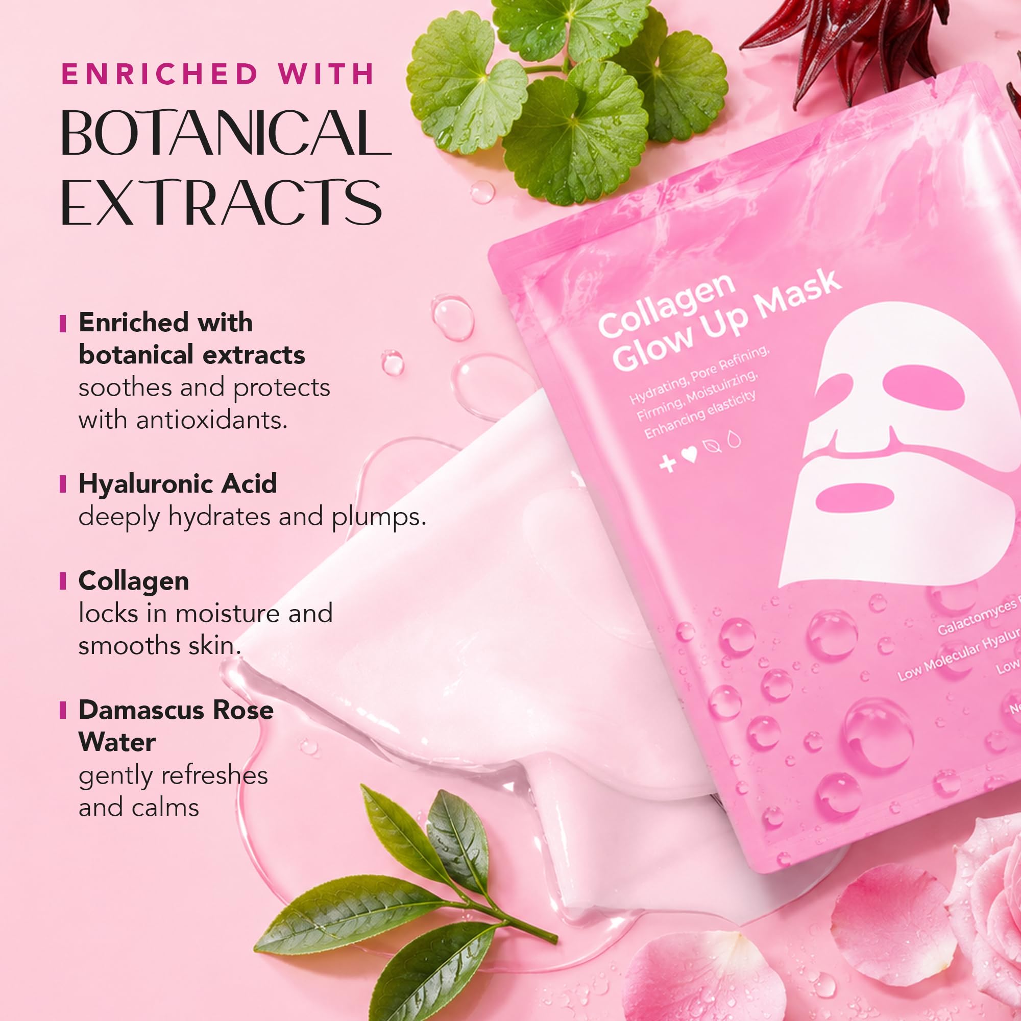 Bio Collagen Face Mask Overnight: Collagen Glow up Mask for Deep - Dongyu