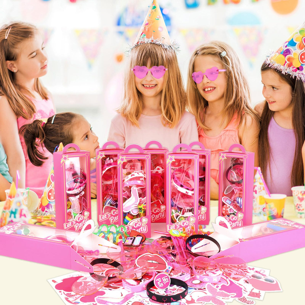 184Pcs Pink Girls Party Favors Pack - We1stdsee Official Imagery - 3