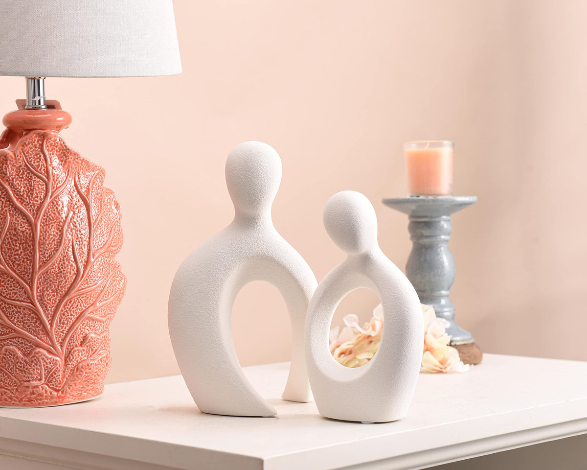 Ceramic Couple Statues for Home Decor Abstract Lover - Quoowiit Official Imagery - 5