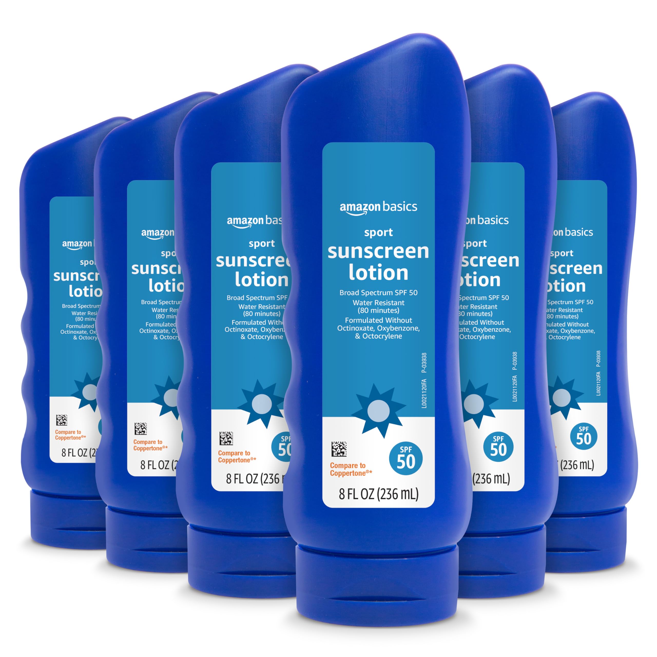 Amazon Basics Sport Body Sunscreen Lotion SPF 50 Water - Amazon Brand - Solimo Official Imagery - 1