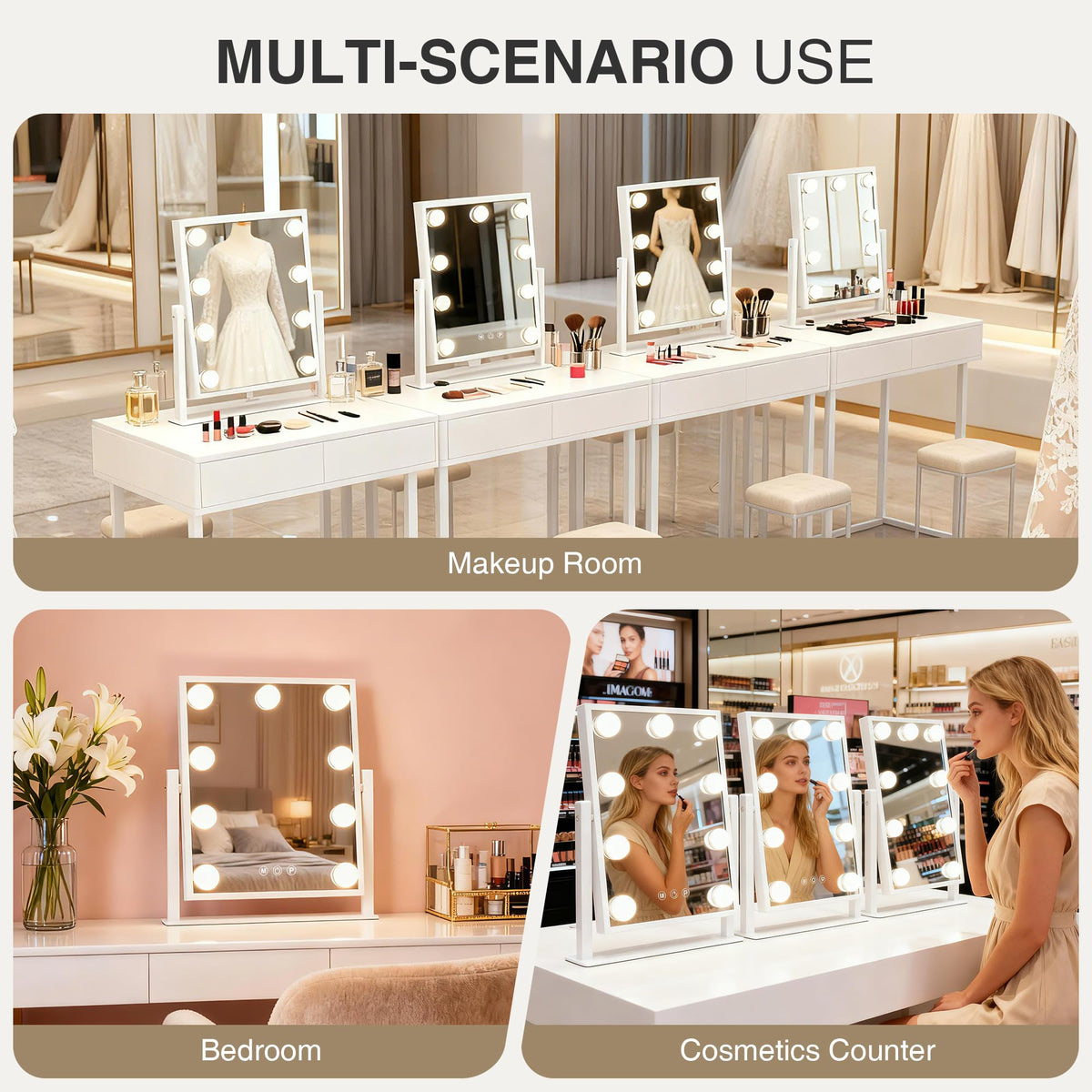 Makeup mirror with lights Hollywood Vanity Mirror with 9 LED - MEKKLEON Official Imagery - 7