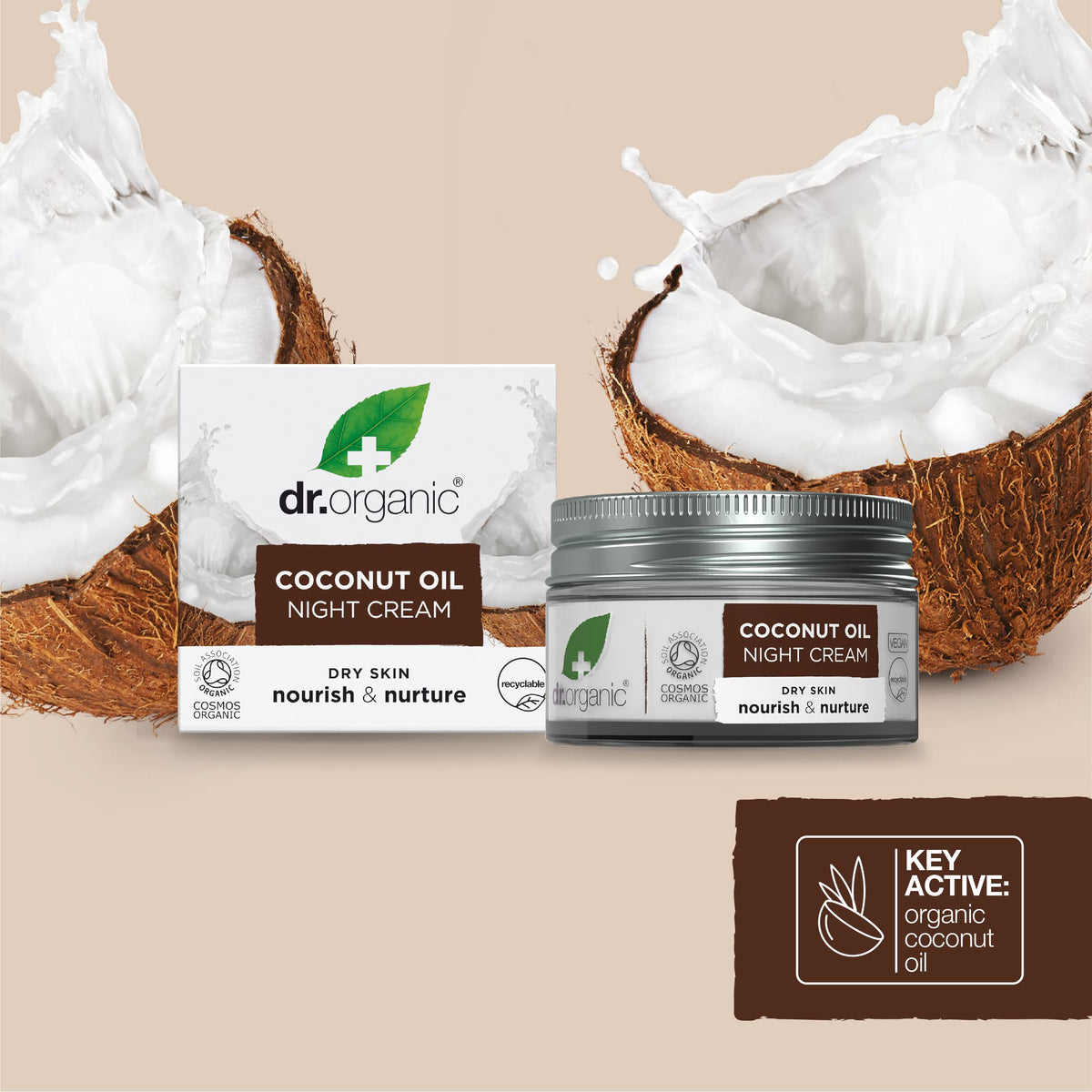 Organic Doctor Virgin Coconut Oil Night Cream 1 7 Fluid - Dr. Organic Official Imagery - 8