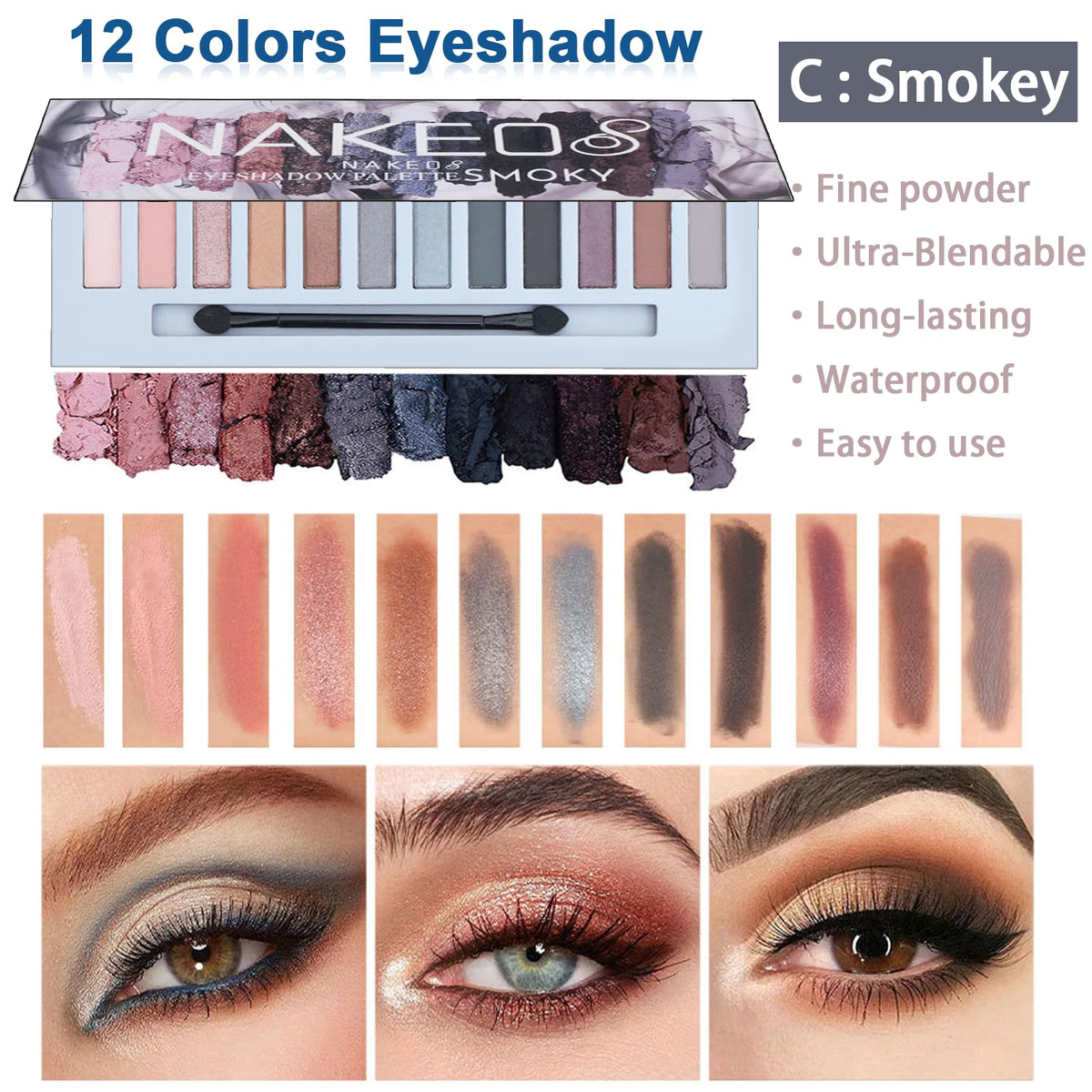 All in One Makeup Kit for Women Full Kit 12 Colors Eyeshadow - Geyomi Official Imagery - 4