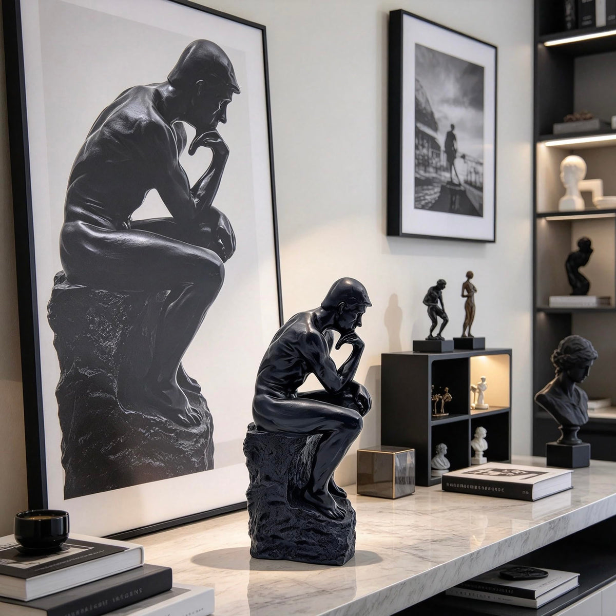 FUNSXBUG 10 Inch Resin The Thinker Statue Thinking Man - FUNSXBUG Official Imagery - 5