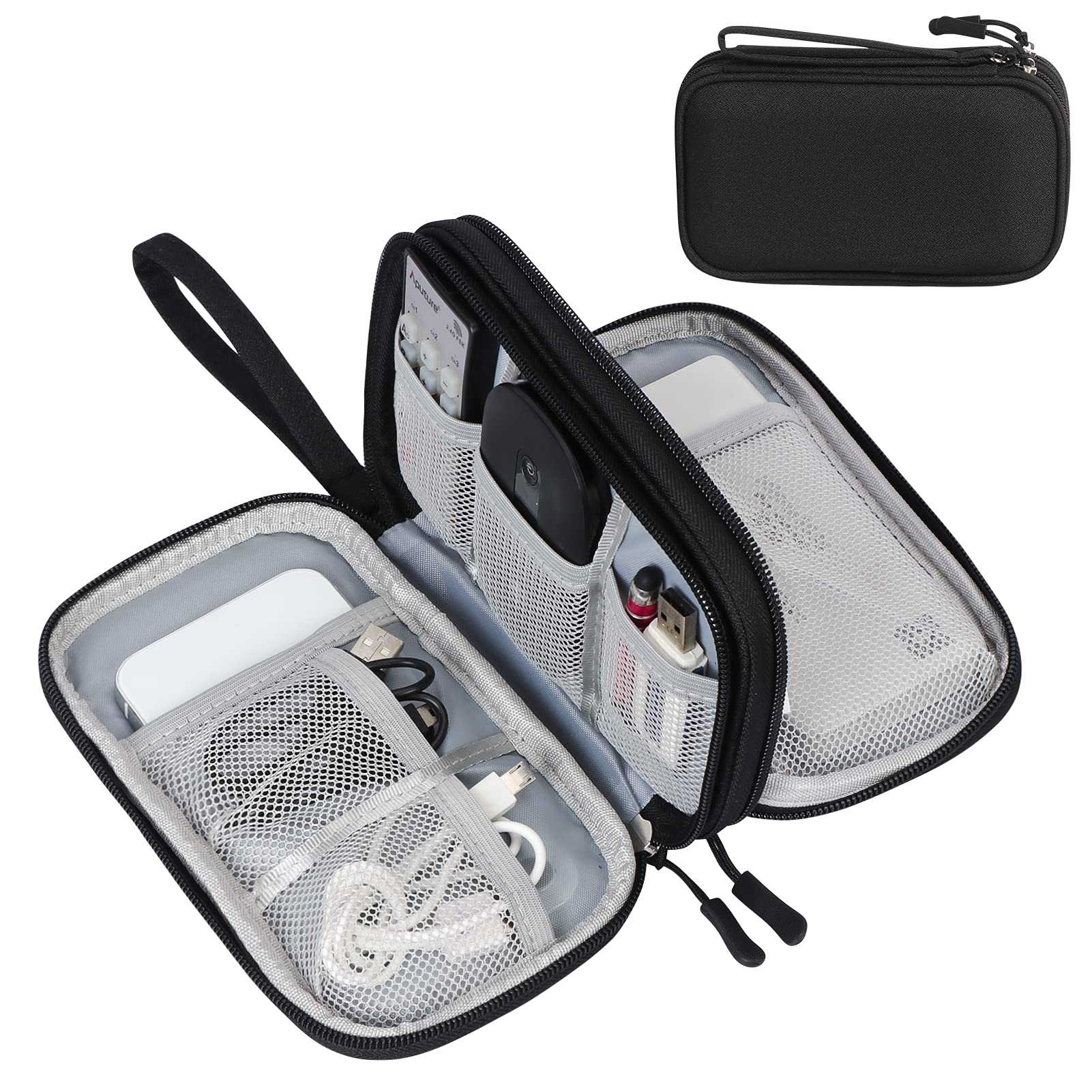 FYY Electronic Organizer, Travel Tech Pouch Bag, Cable Organizer Black - View 1