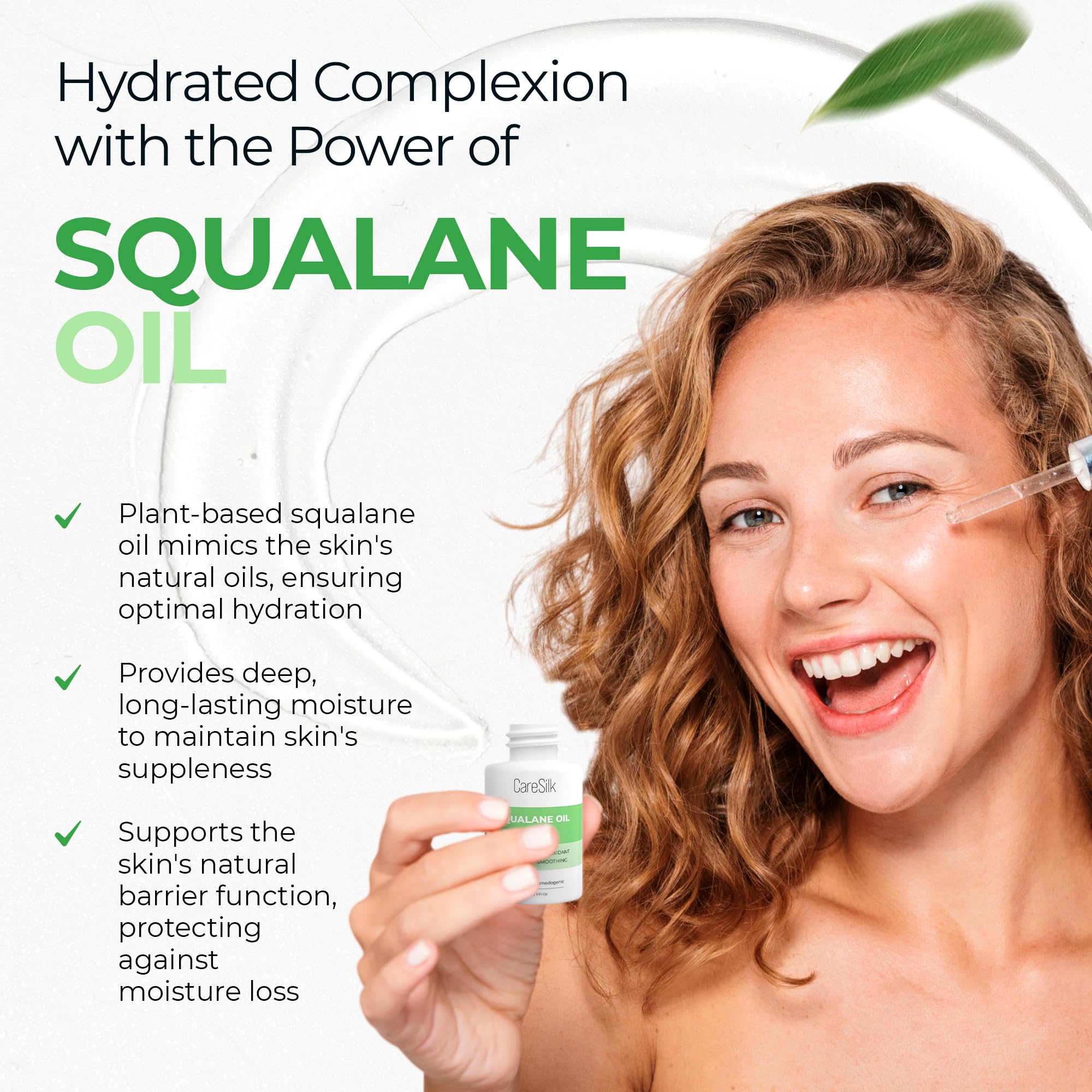 CARESILK Squalane Oil for Face - 100% Pure Organic Squalane Moisturizer - CARESILK Official Product View 3