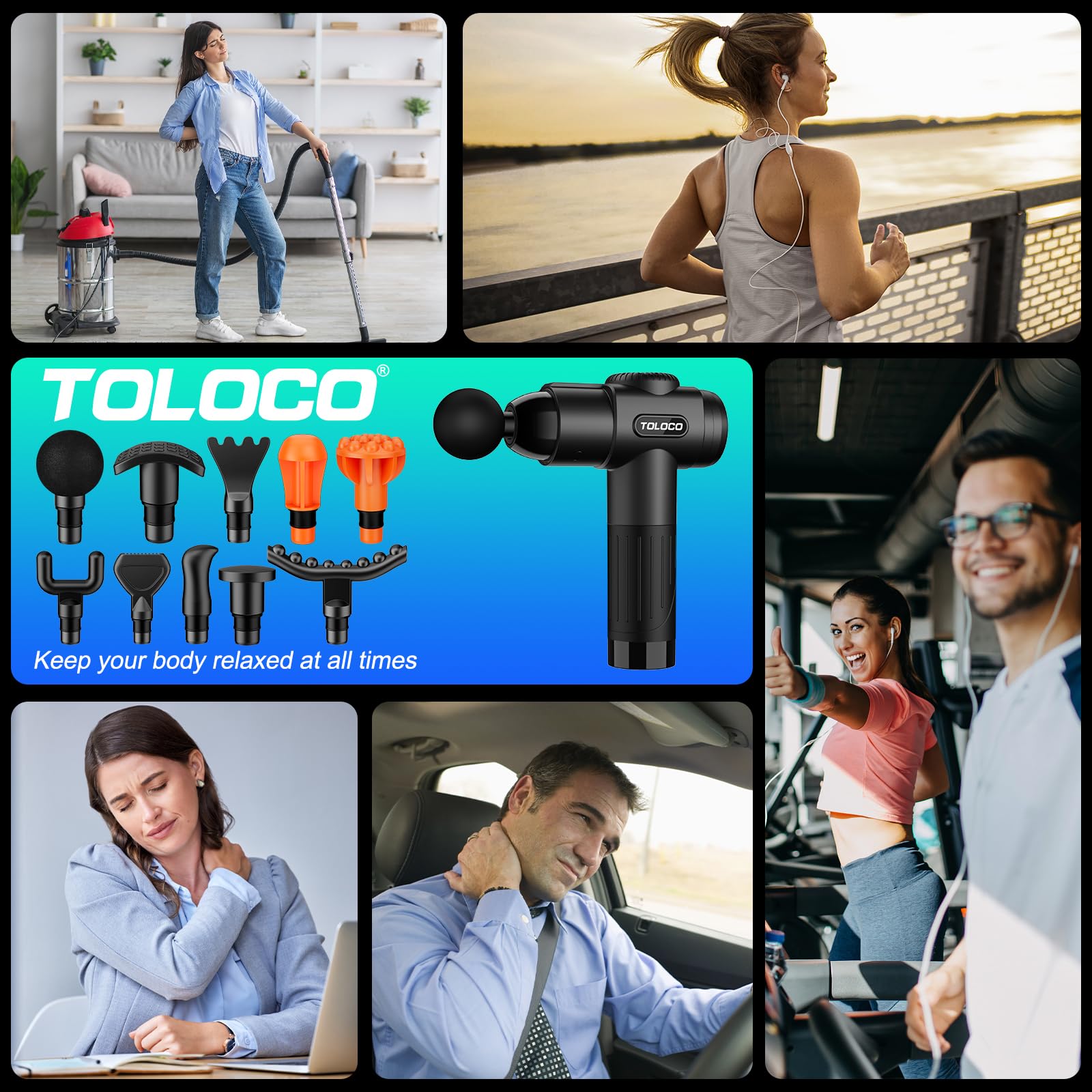 TOLOCO Massage Gun, Deep Tissue Back Massage for Athletes for Pai - TOLOCO Official Product View 7