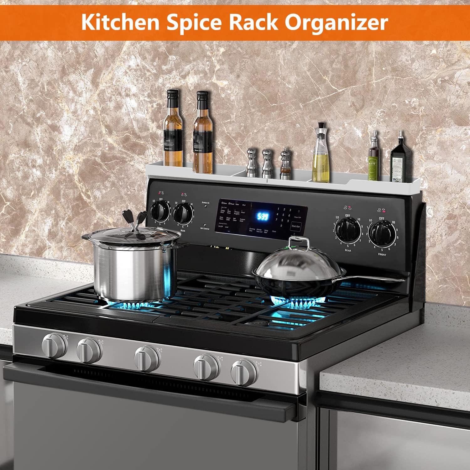 AWOKE Stove Top Shelf 30 Inch - Silicone Material Magnetic Shelf - AWOKE Official Product View 7