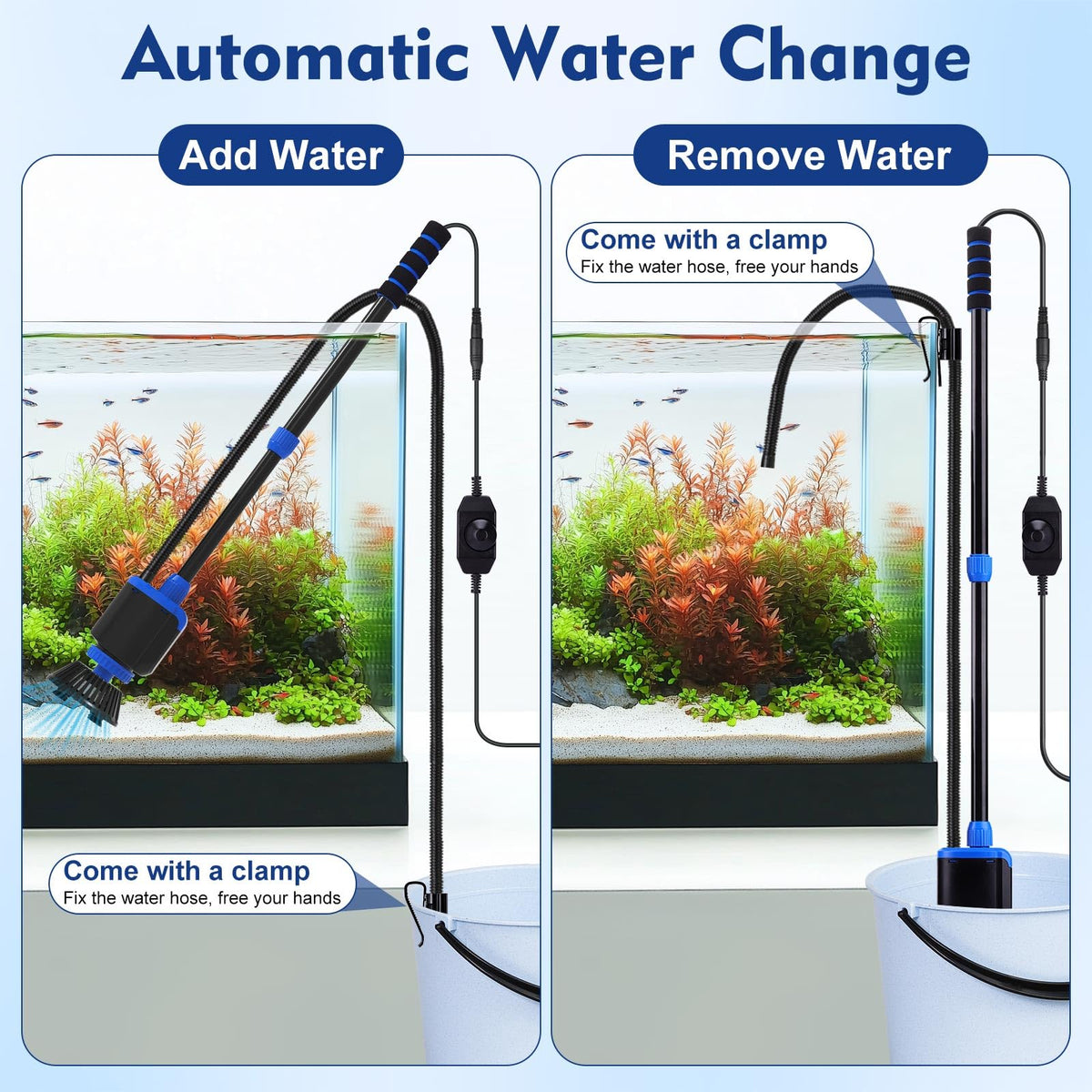 AQQA DC 36W Electric Aquarium Vacuum Gravel Cleaner - AQQA Official Imagery - 6