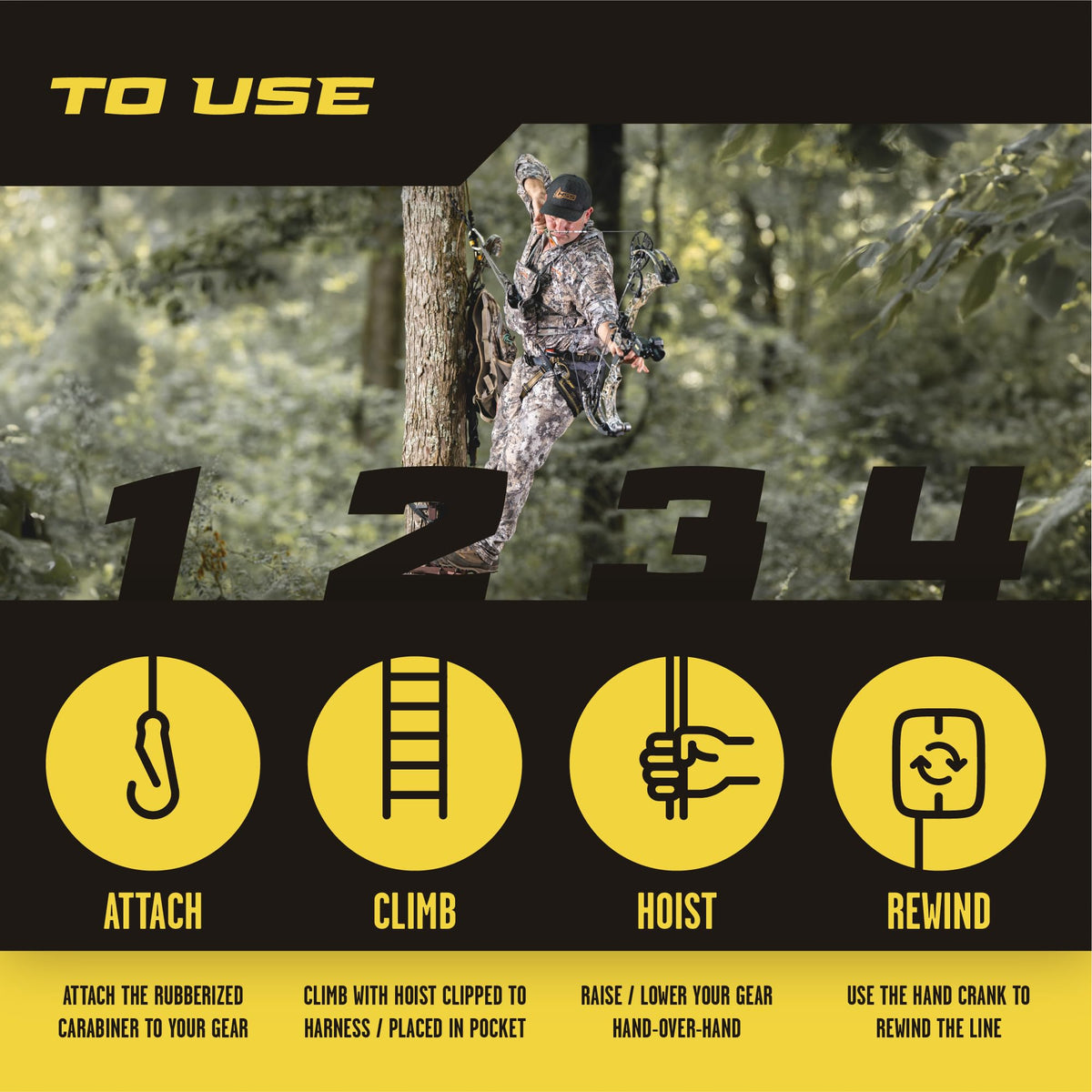 Hunter Safety System Bow Gear Hoist 30 Automatic Unwinding - Hunter Safety System Official Imagery - 5