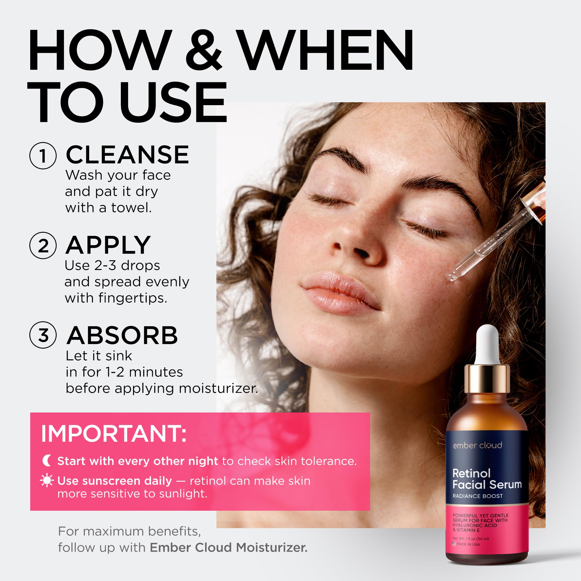Ember Cloud Retinol Serum for Face with Hyaluronic Acid & Vitamin E - Ember Cloud Official Product View 7