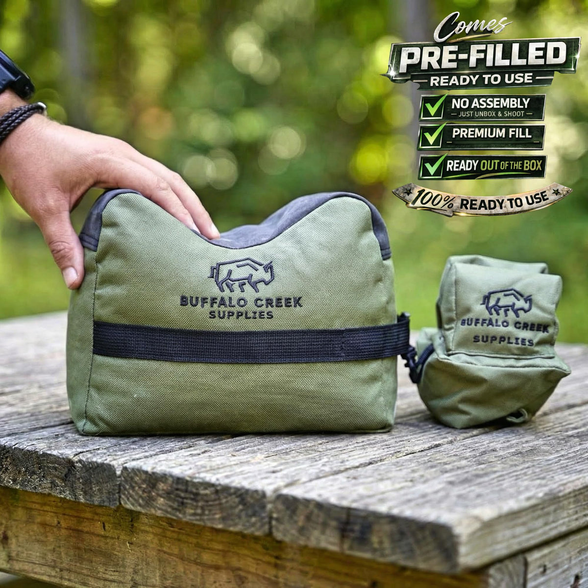 Shooting Bag All Weather Rifle Rest Sandbag for Bench - Buffalo Creek Supplies Official Imagery - 3
