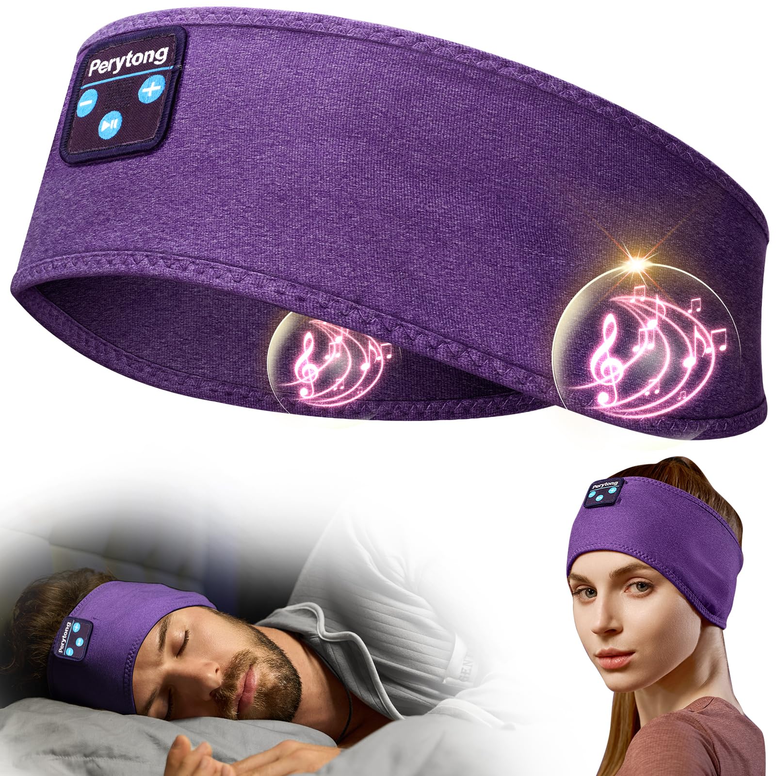 Perytong Sleep Headphones Wireless, Bluetooth Sports Headband Hea by Perytong - Angle View 10