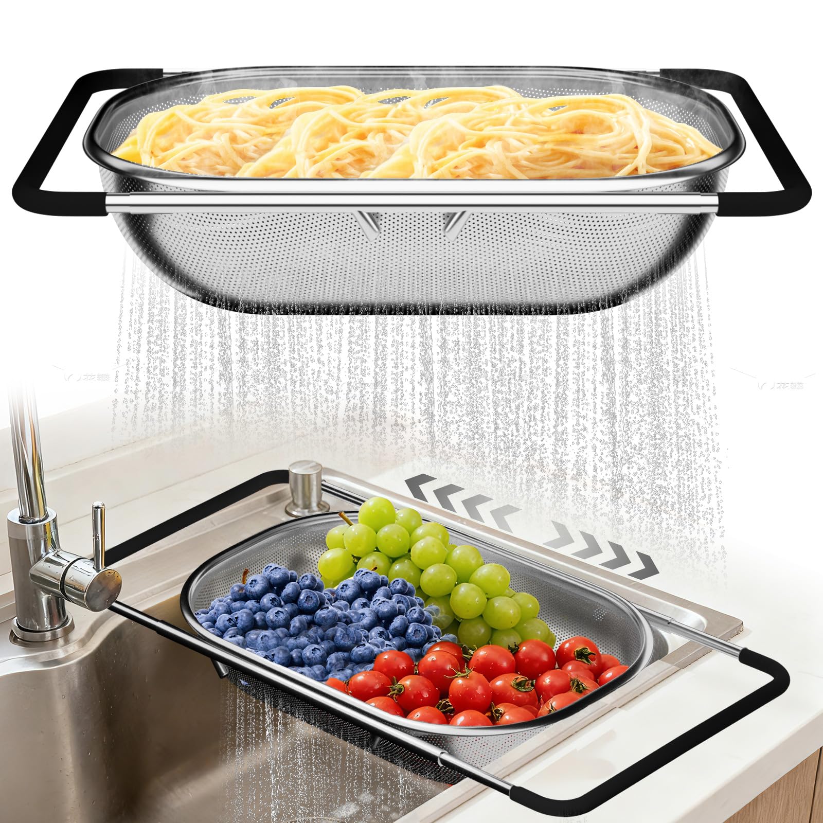 Over the Sink Colander - Strainers and Colanders - Sink Strainer - Product Imagery