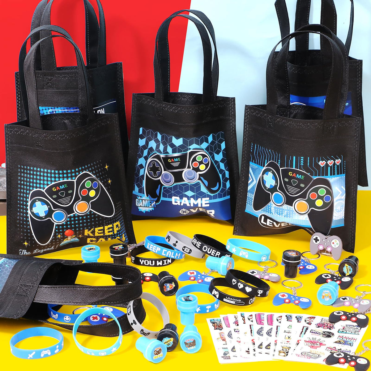 60Pcs Video Game Party Favors Gamer Birthday Party Supplies - B Bascolor Official Imagery - 3