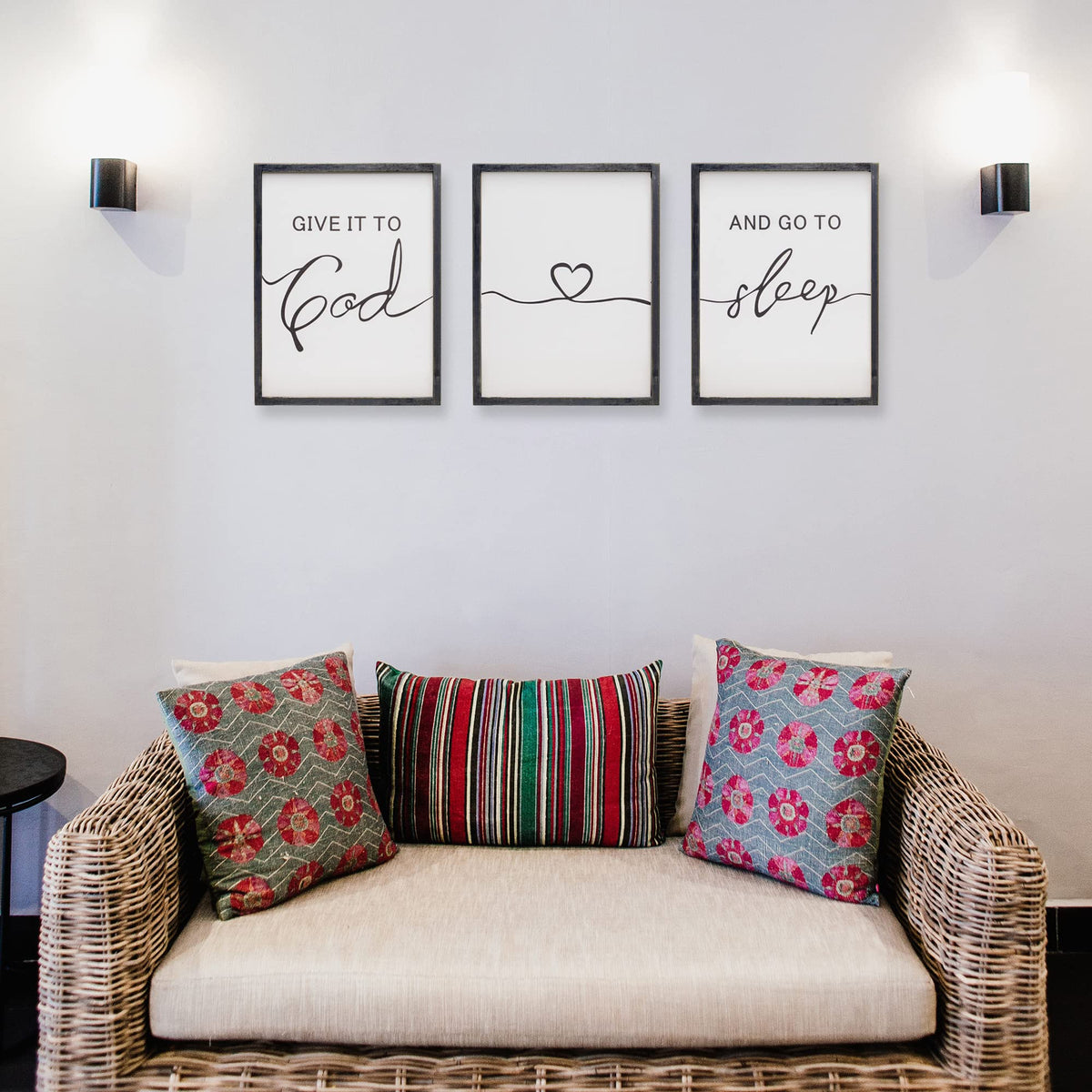Set of 3 Framed Farmhouse Give it to God and Go to Sleep - Houmury Official Imagery - 7