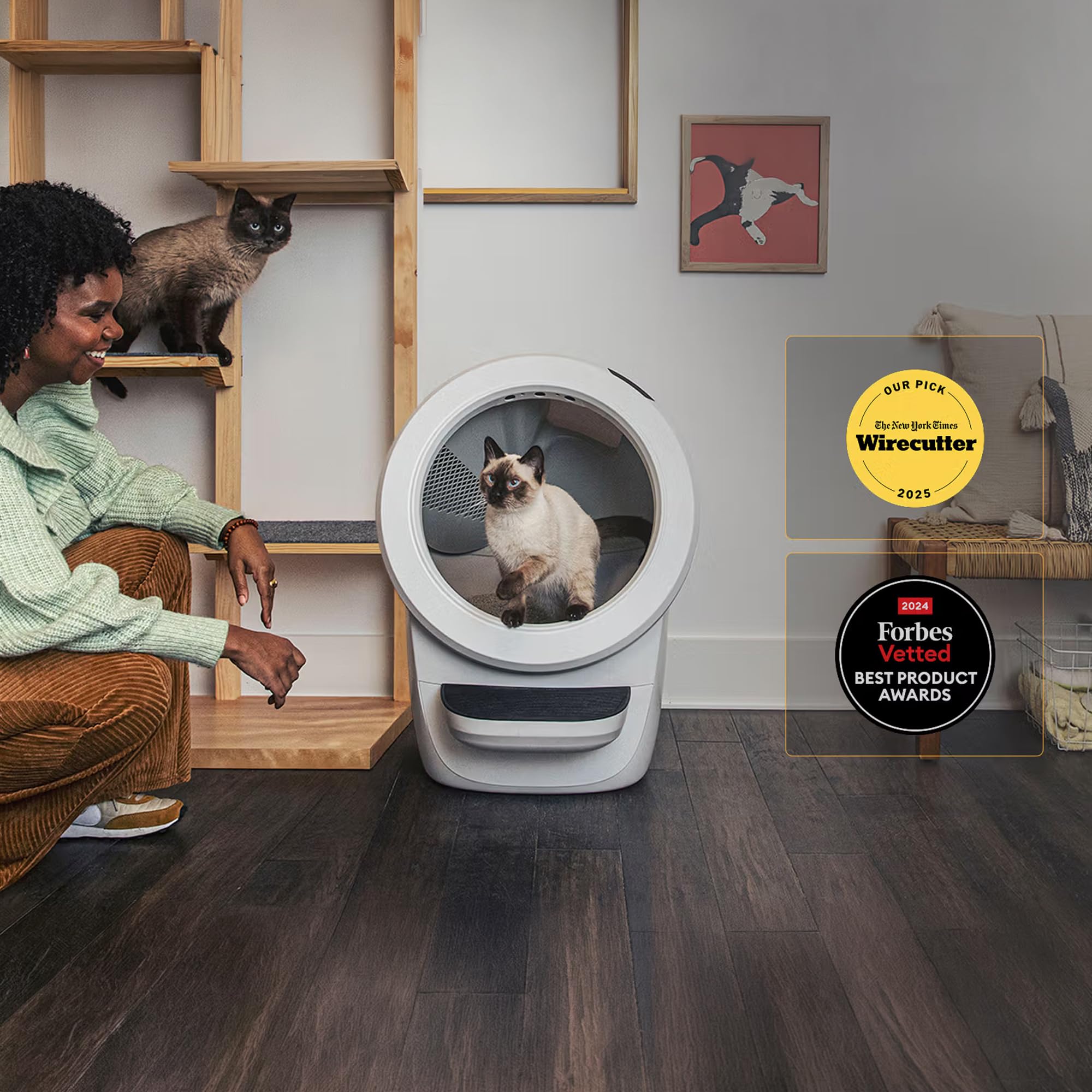 Litter-Robot 4 with Step & Fence by Whisker, Black - Automatic - Whisker Official Product View 4