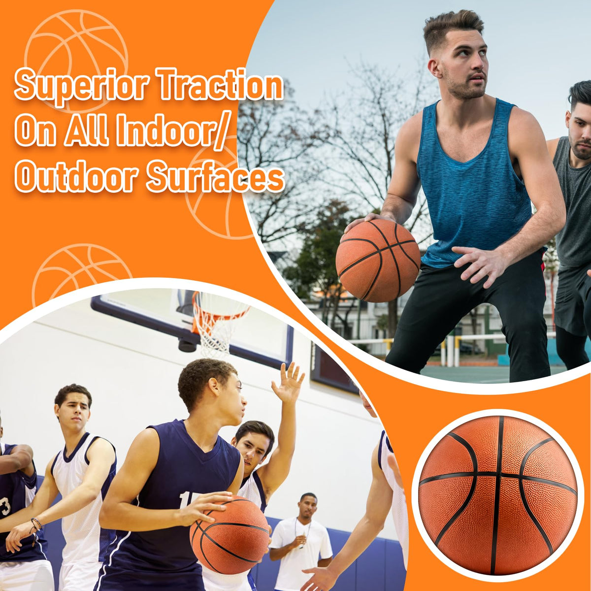 12 Pack Bulk Basketballs Official Outdoor Indoor for Men - SIKEMAY Official Imagery - 7