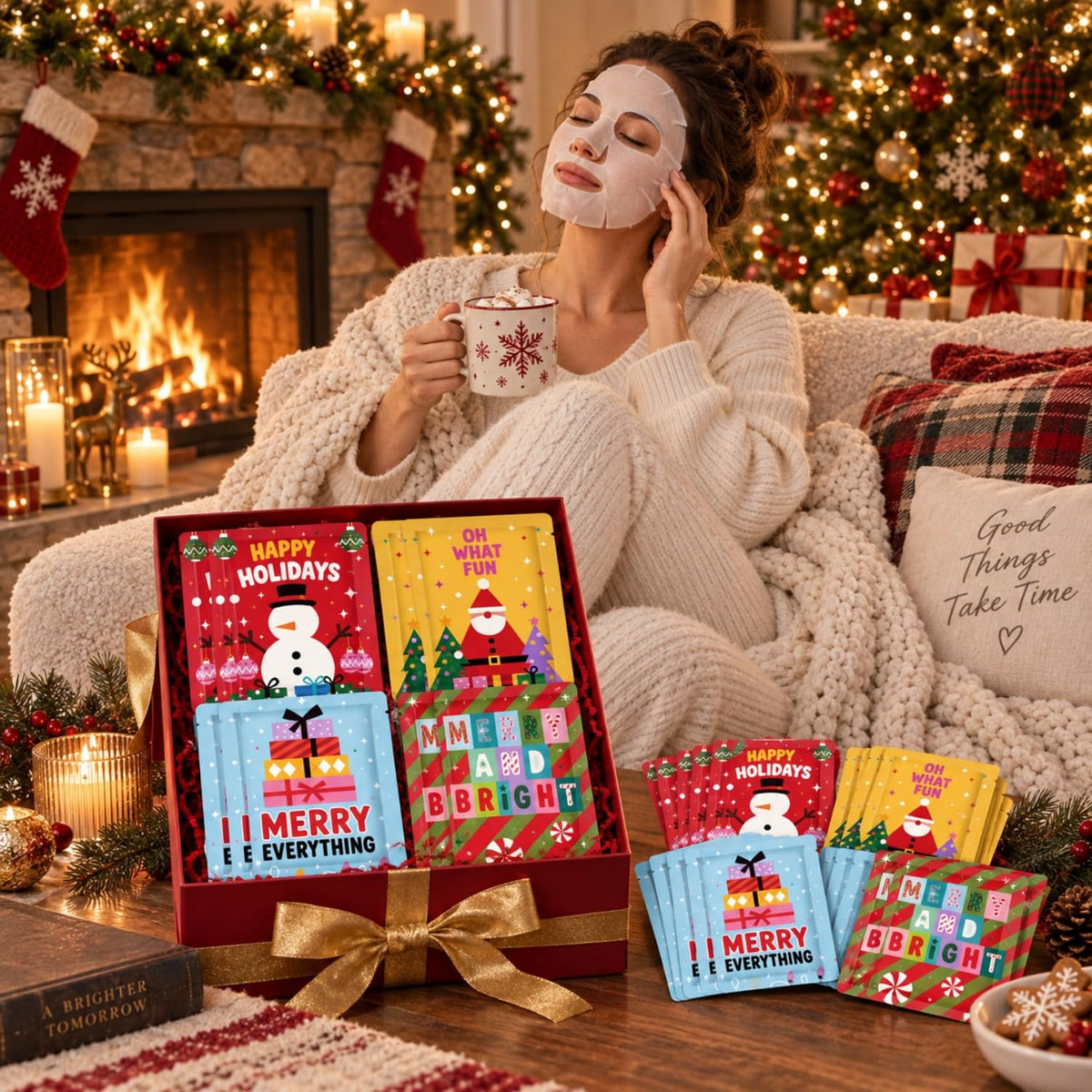 Batiyeer 16 Pcs Christmas Face Masks for Women Stocking - Batiyeer Official Imagery - 3