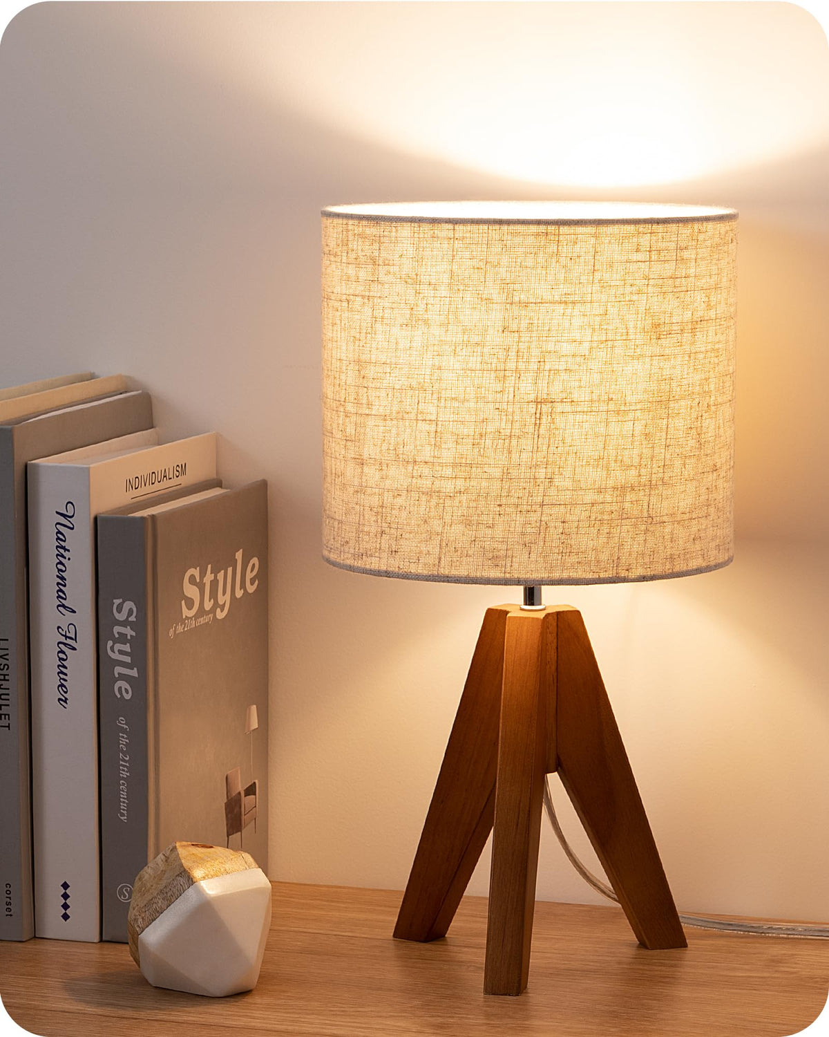 EDISHINE Tripod Table Lamp Small Cute Bedside Lamp 14 2 Inch - EDISHINE Official Imagery - 1