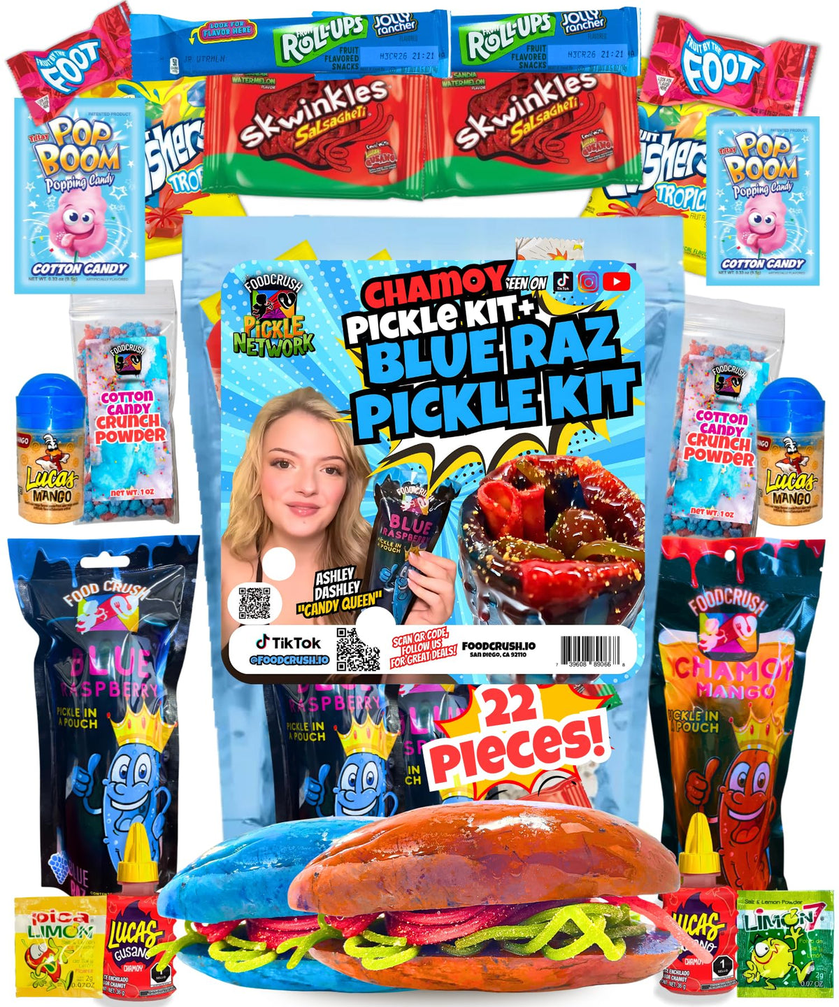 Ashley Dashley s Chamoy Pickle Kit Blue Raspberry Pickle - Food Crush Official Imagery - 2