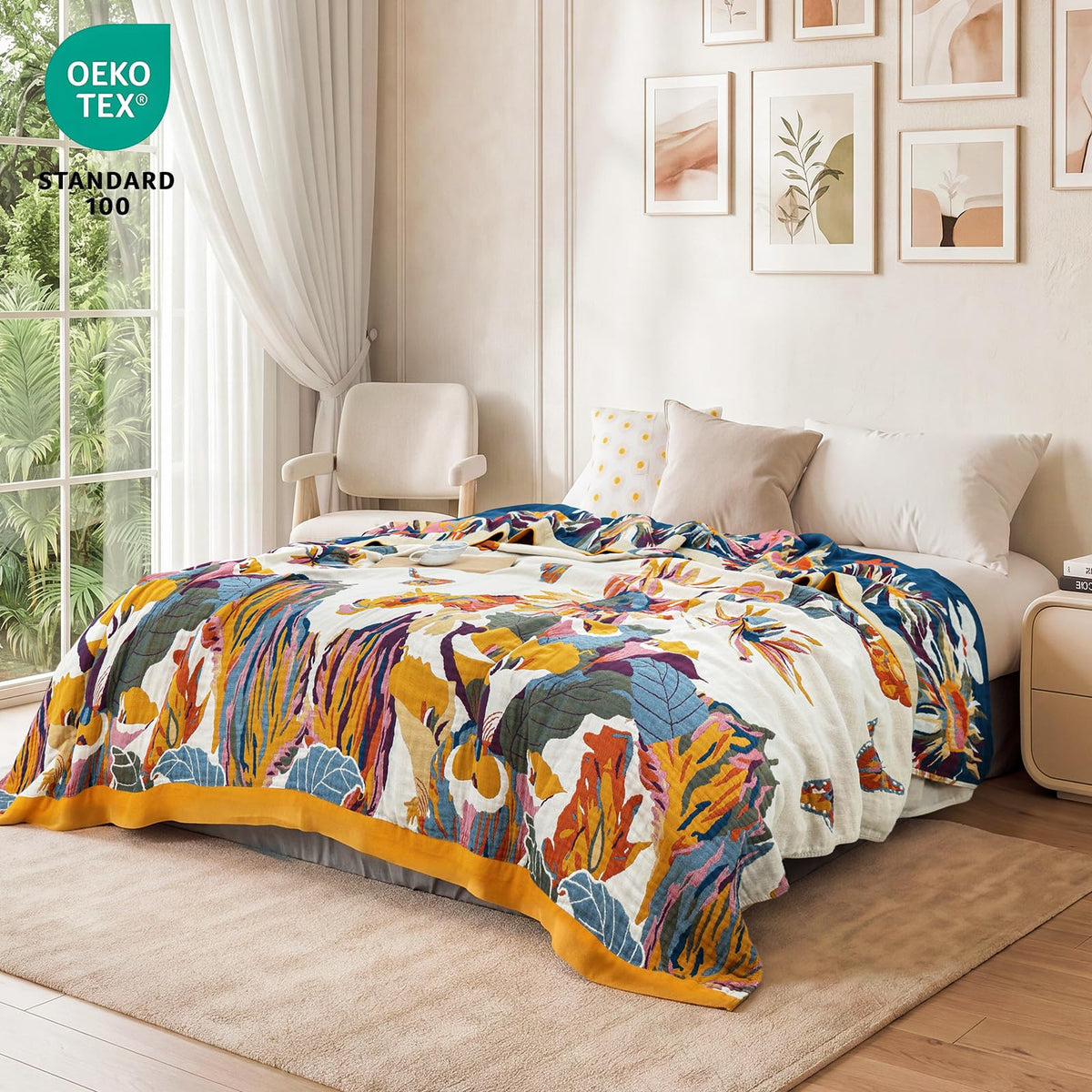 MSGKV Boho Throw Blanket 100 Cotton 60 x80 for Couch Bed - MSGKV Official Imagery - 8