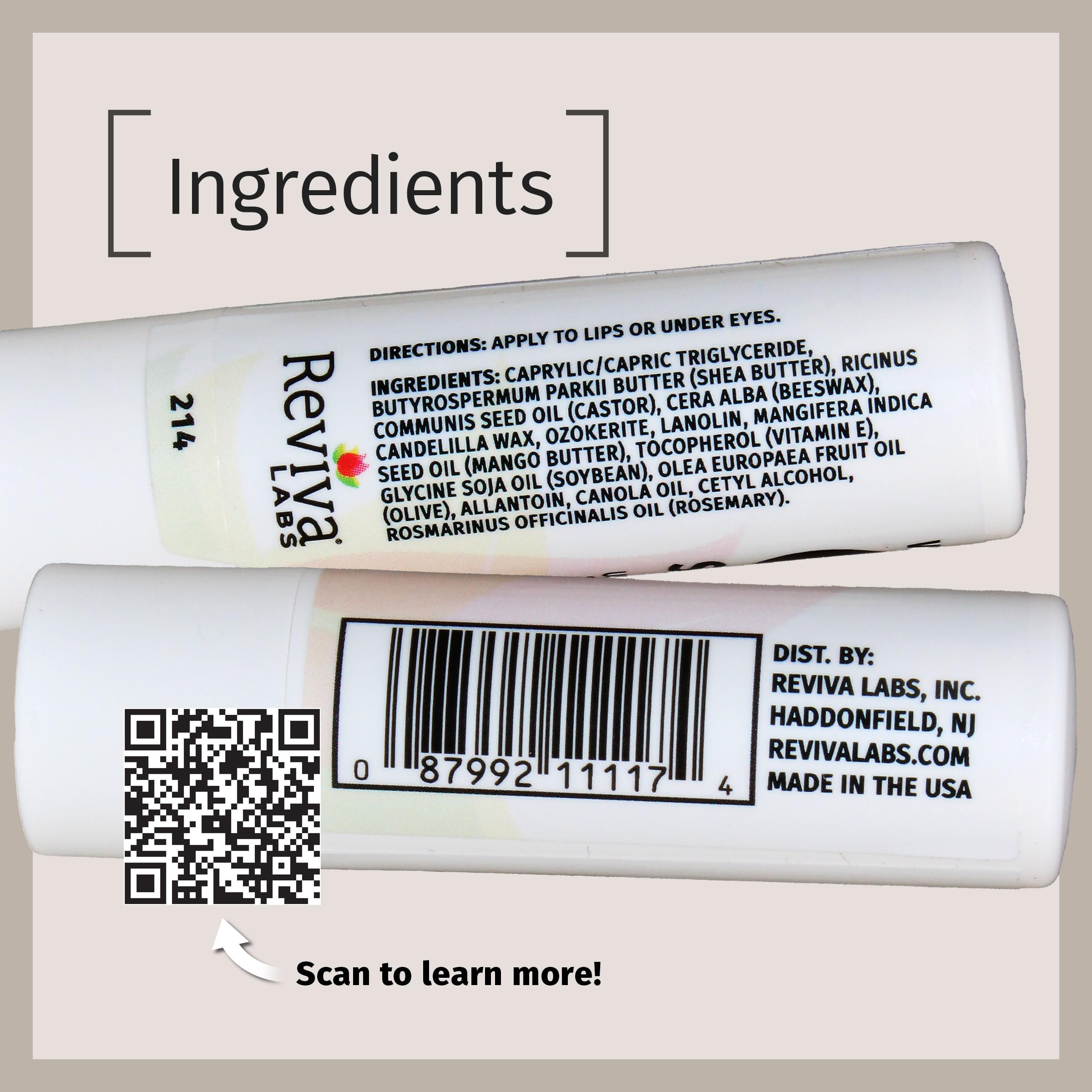 Vitamin E Stick, Hydrating Lip Balm & Under Eye Care, Pack of 3 - Reviva Labs Official Product View 5