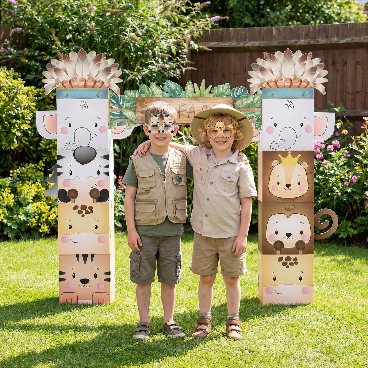 Safari Birthday Decorations 8 Boxes Cardboard Playhoouse - Wuokkig Official Imagery - 7