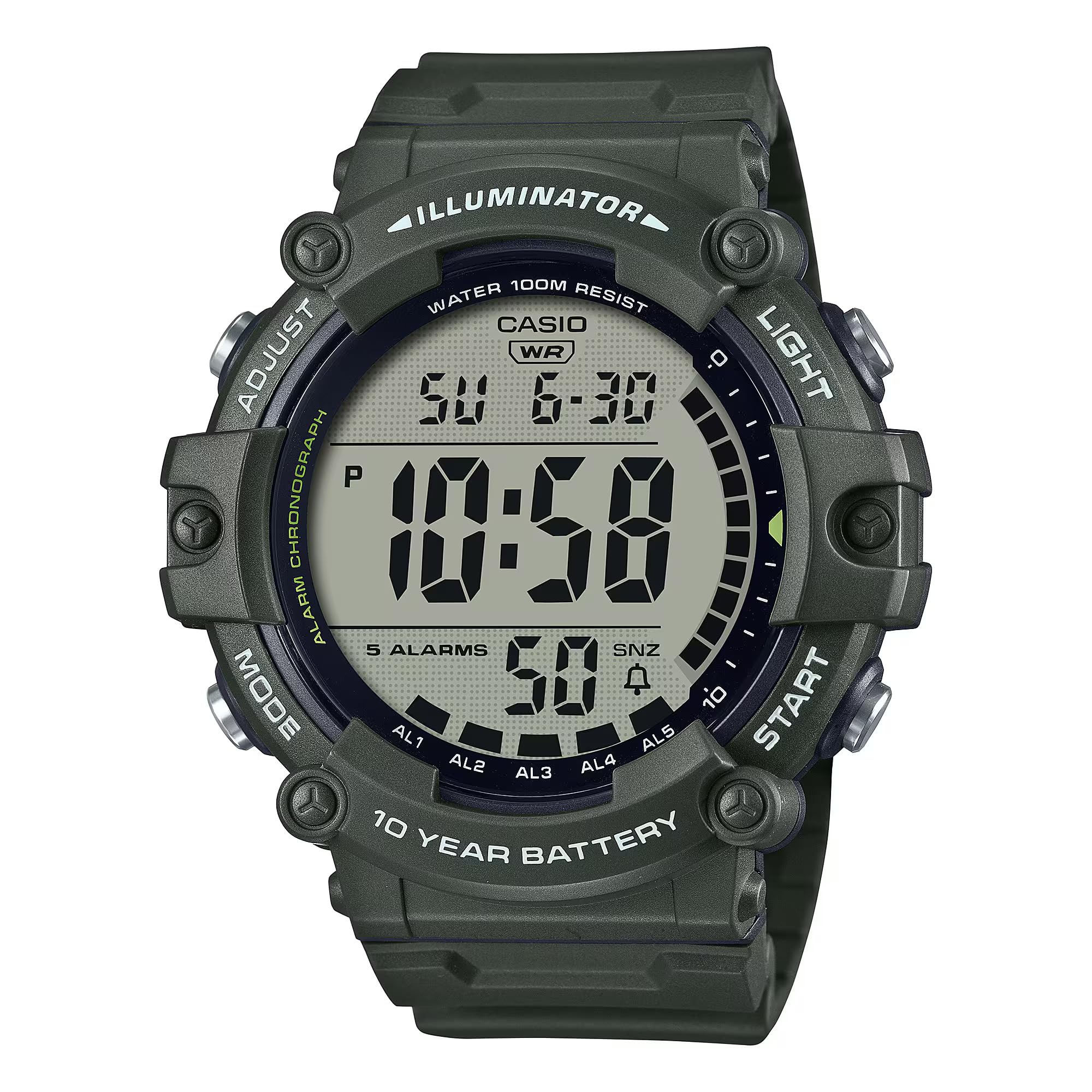 Casio Illuminator AE1500WH Series | 10-Year Battery | LED Backlight | - View 6