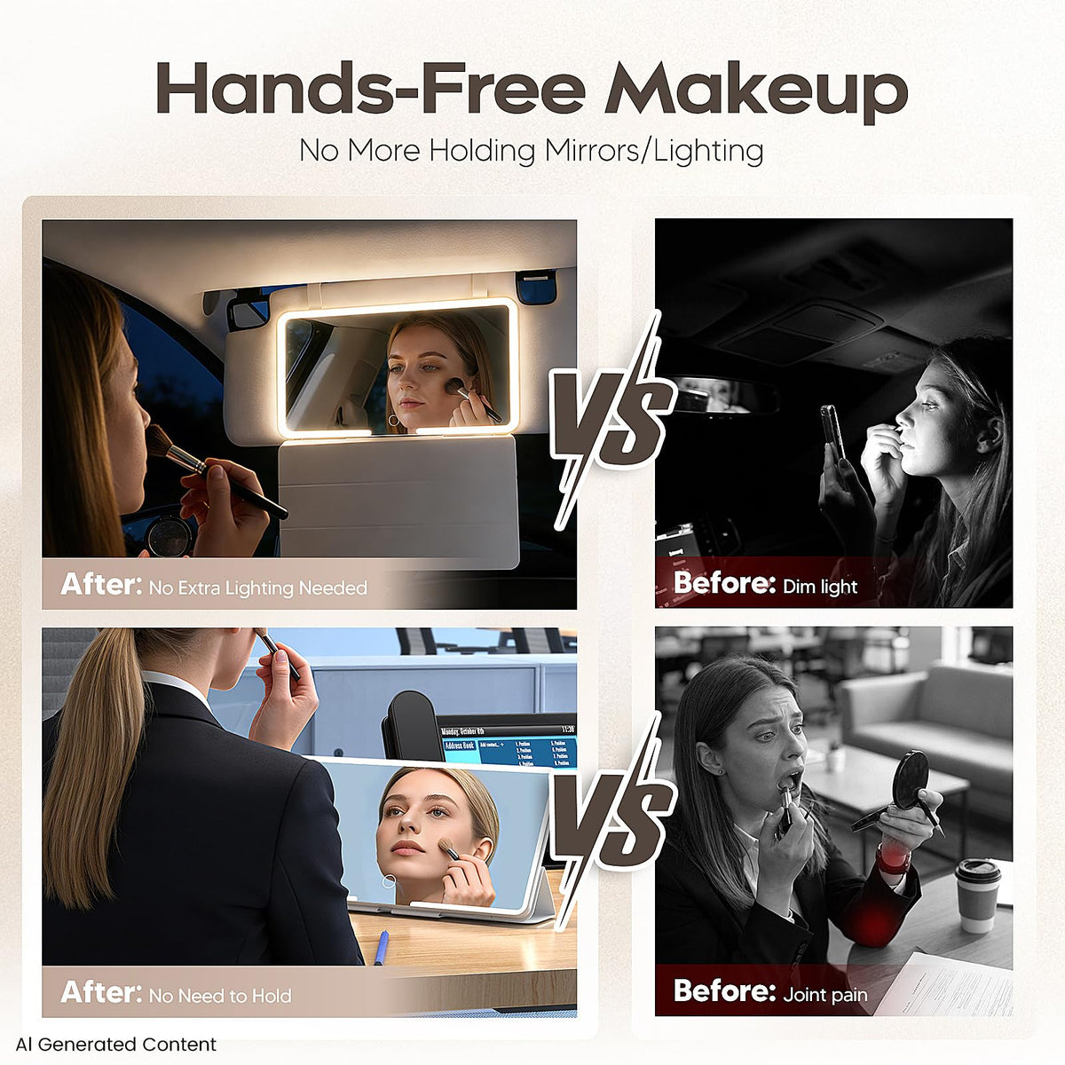Upgraded Car Sun Visor Mirror Vanity as Gifts for Women Girl - Epltion Official Imagery - 6