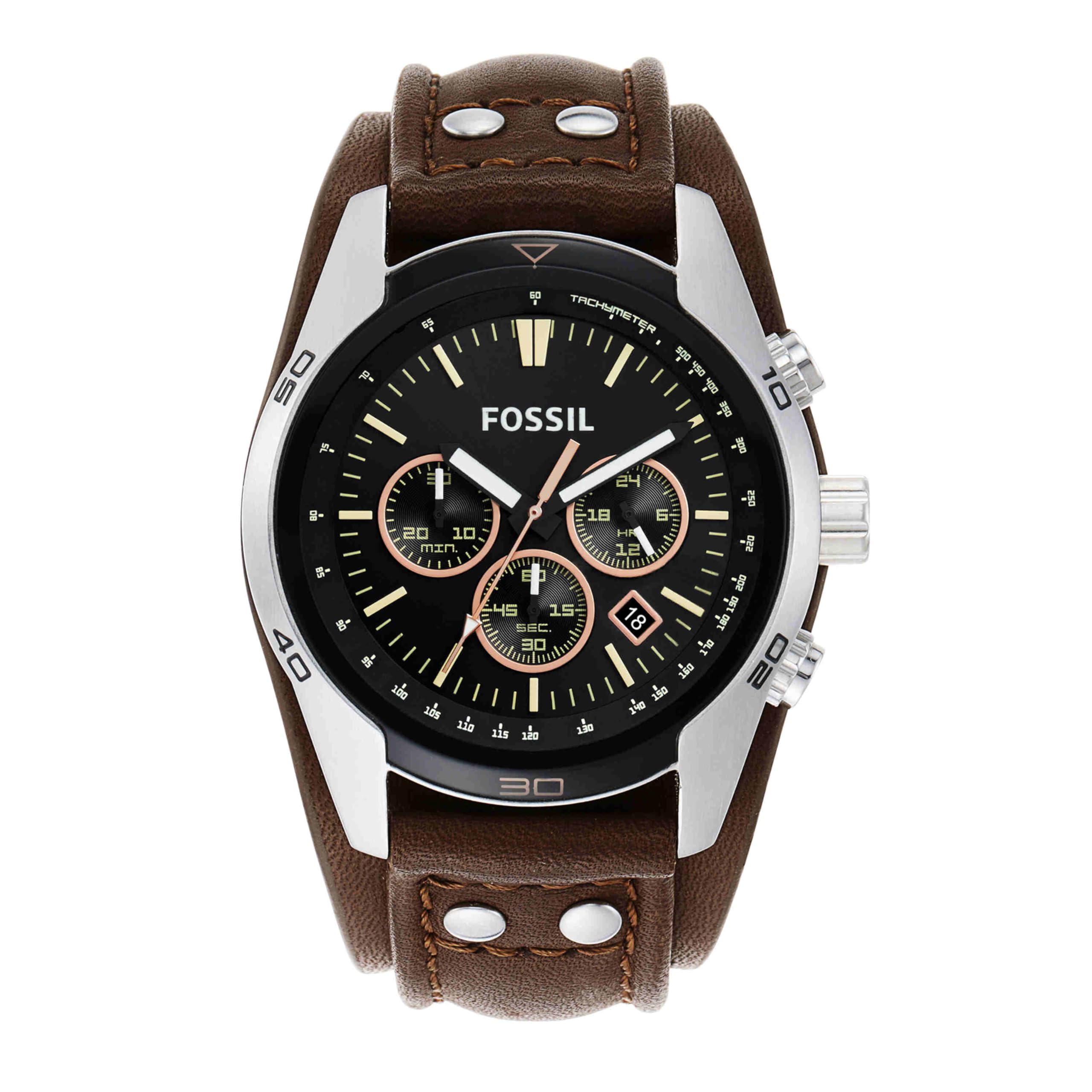 Fossil Coachman Quartz Chronograph Leather Watch for Men - View 1