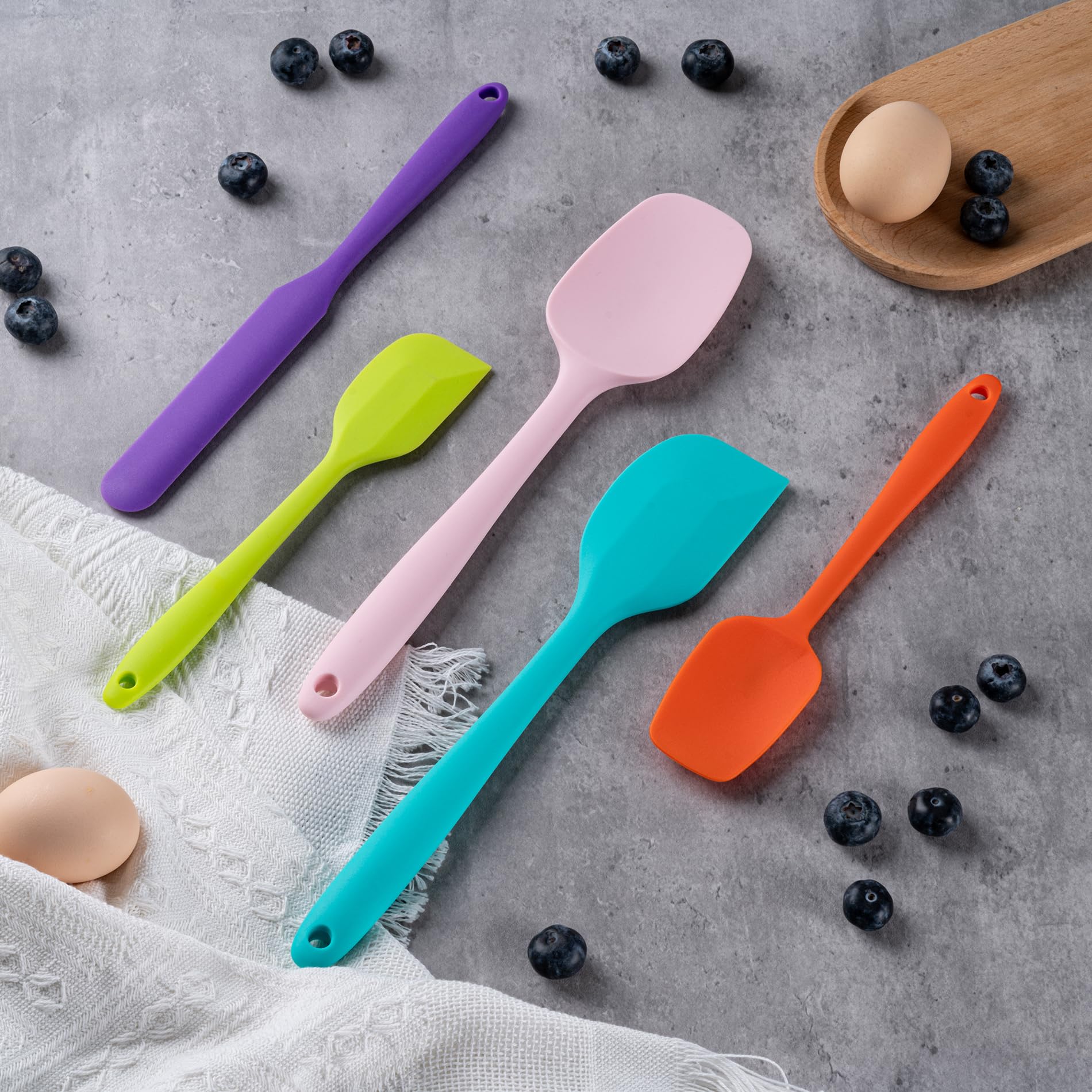 Hoewina Silicone Spatula Set,5 Piece Food Grade Rubber Spatulas,M by Hoewina - Angle View 7