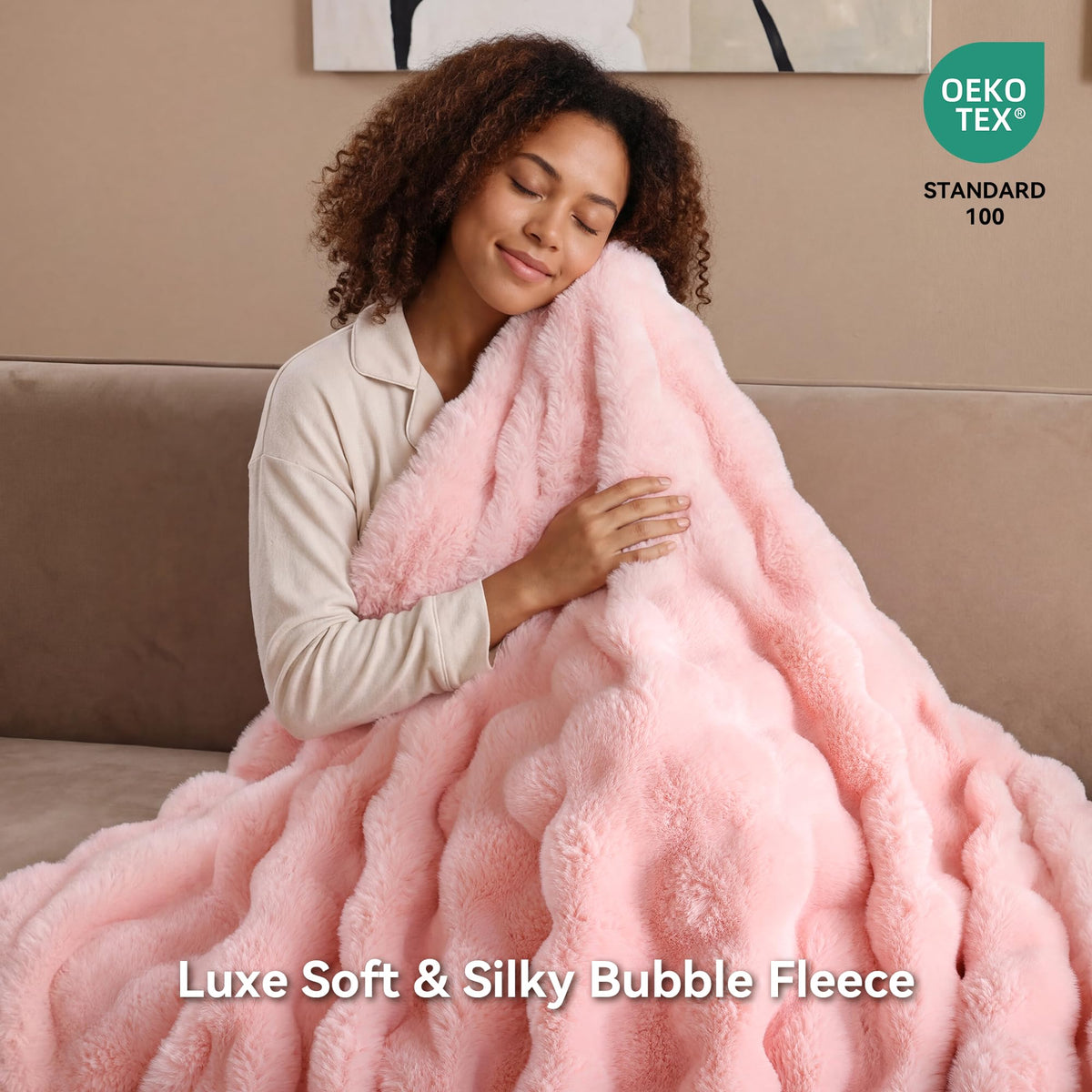 Faux Rabbit Fur Throw for Couch - Smoofy Official Imagery - 4