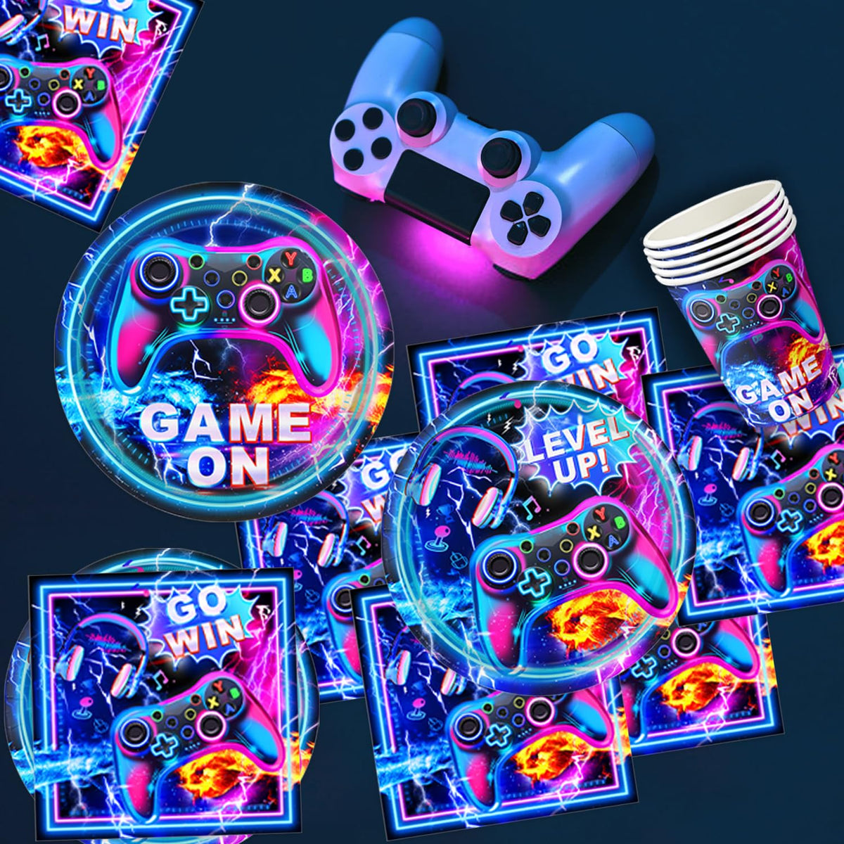 LINHAXM Video Game Birthday Decorations Includes Plates - LINHAXM Official Imagery - 6