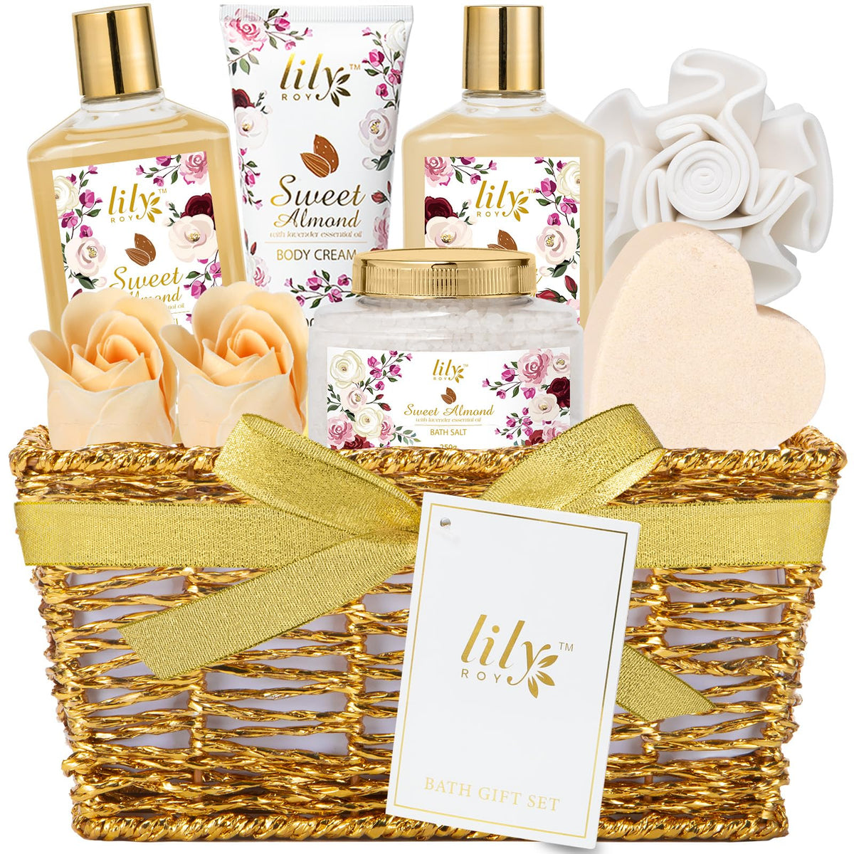 9Pcs Moisturizing Almond Spa Kit Bath Gifts Set Spa Gift - LILY ROY Official Imagery - 2