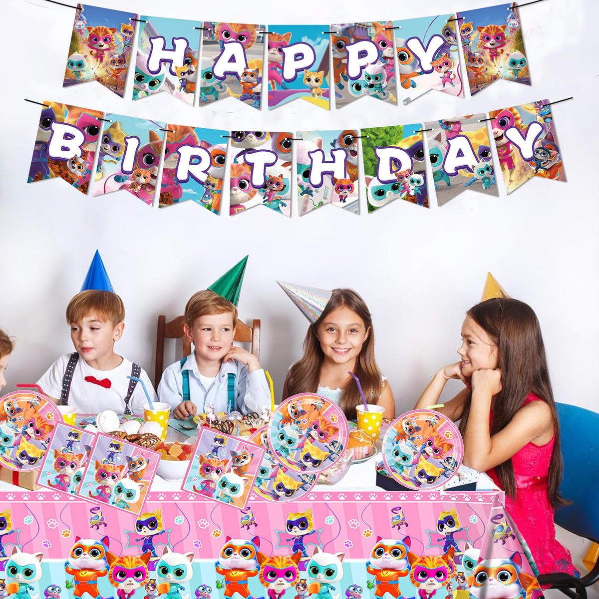 Super Cat Birthday Supplies 41pcs Cartoon Movie Party - Lamden Official Imagery - 3