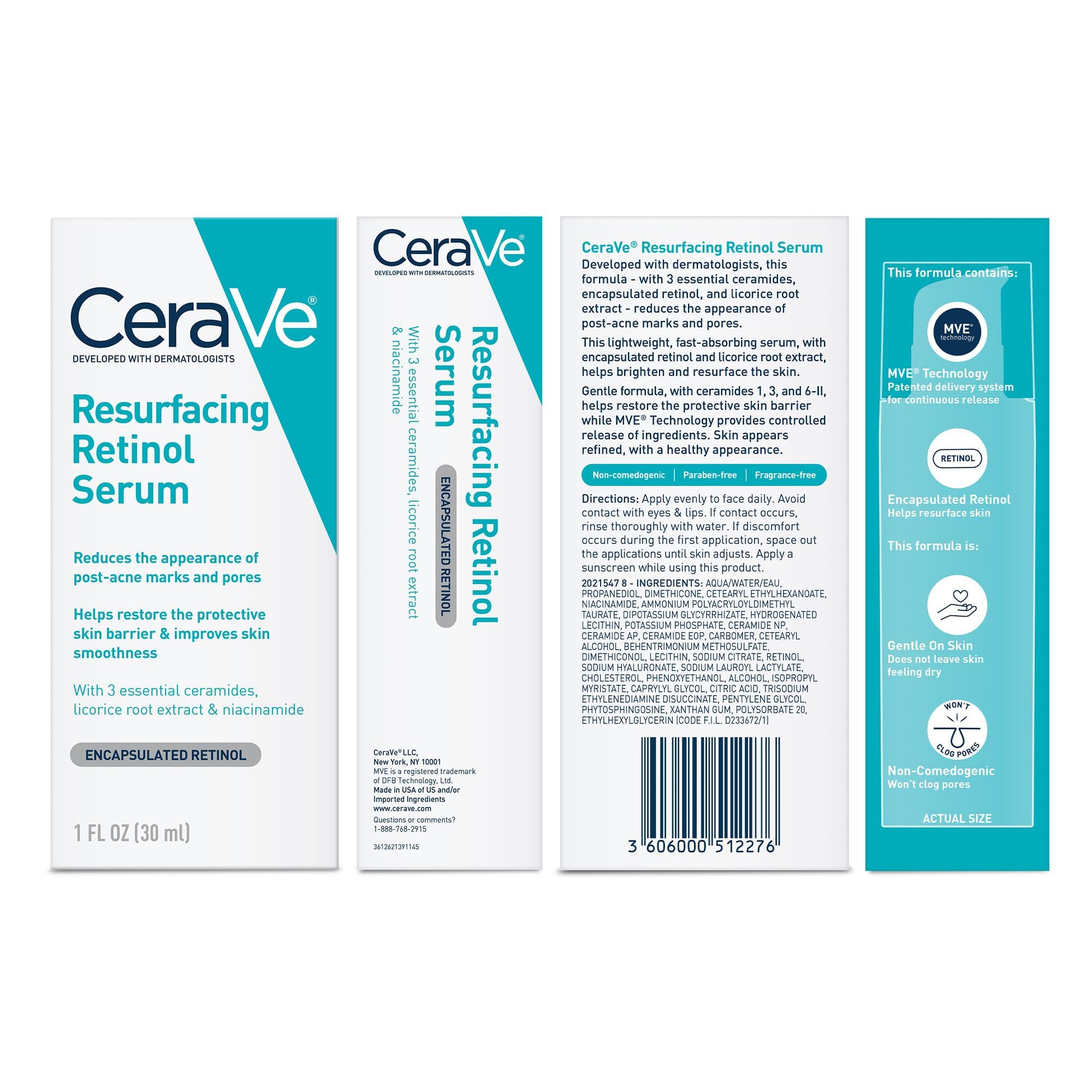 CeraVe Resurfacing Retinol Face Serum with Niacinamide, Pore M... - CeraVe Official Product View 9