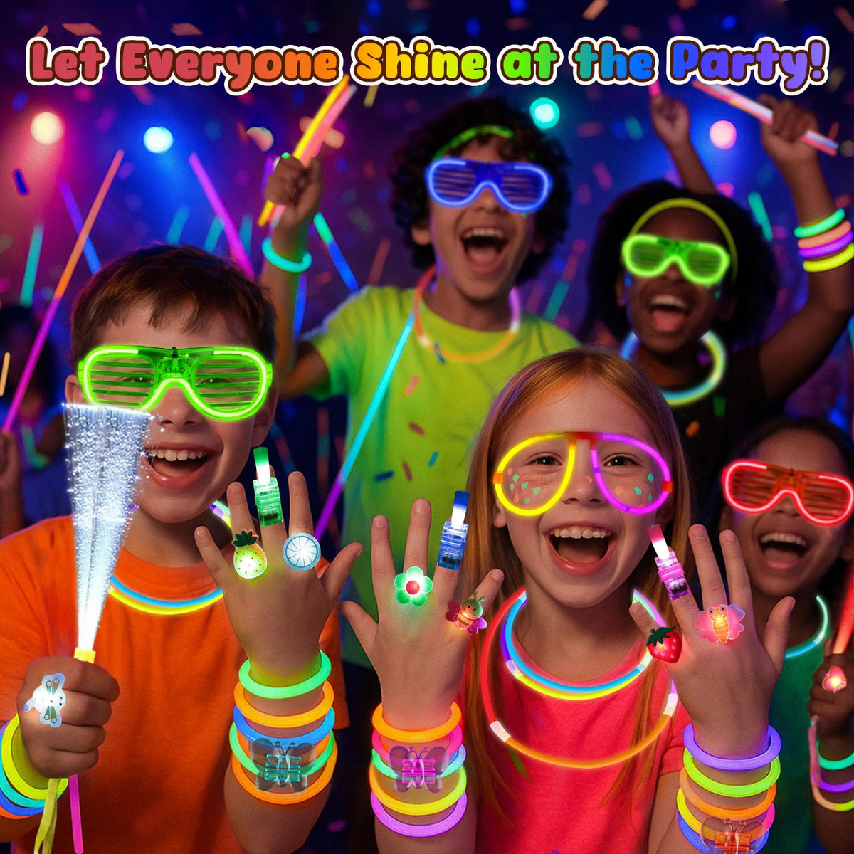 LovesTown 260PCS Glow in the Dark Party Supplies Neon - LovesTown Official Imagery - 3