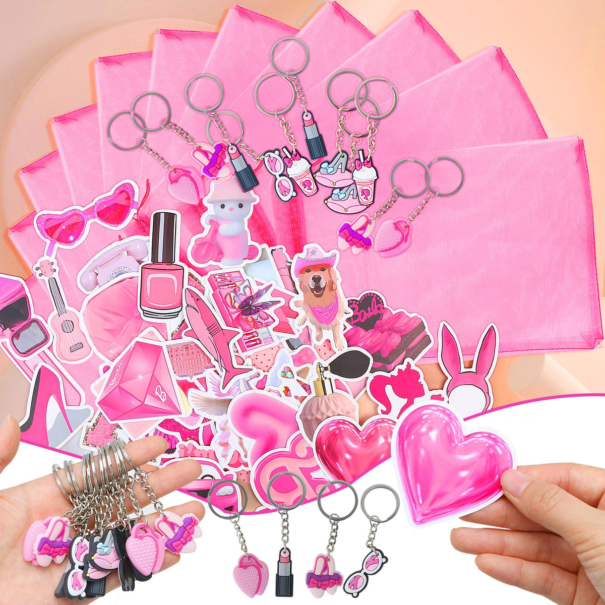 122pcs Pink Party Favors for Girls Pink Girls Birthday Party - TKNOUS Official Imagery - 3