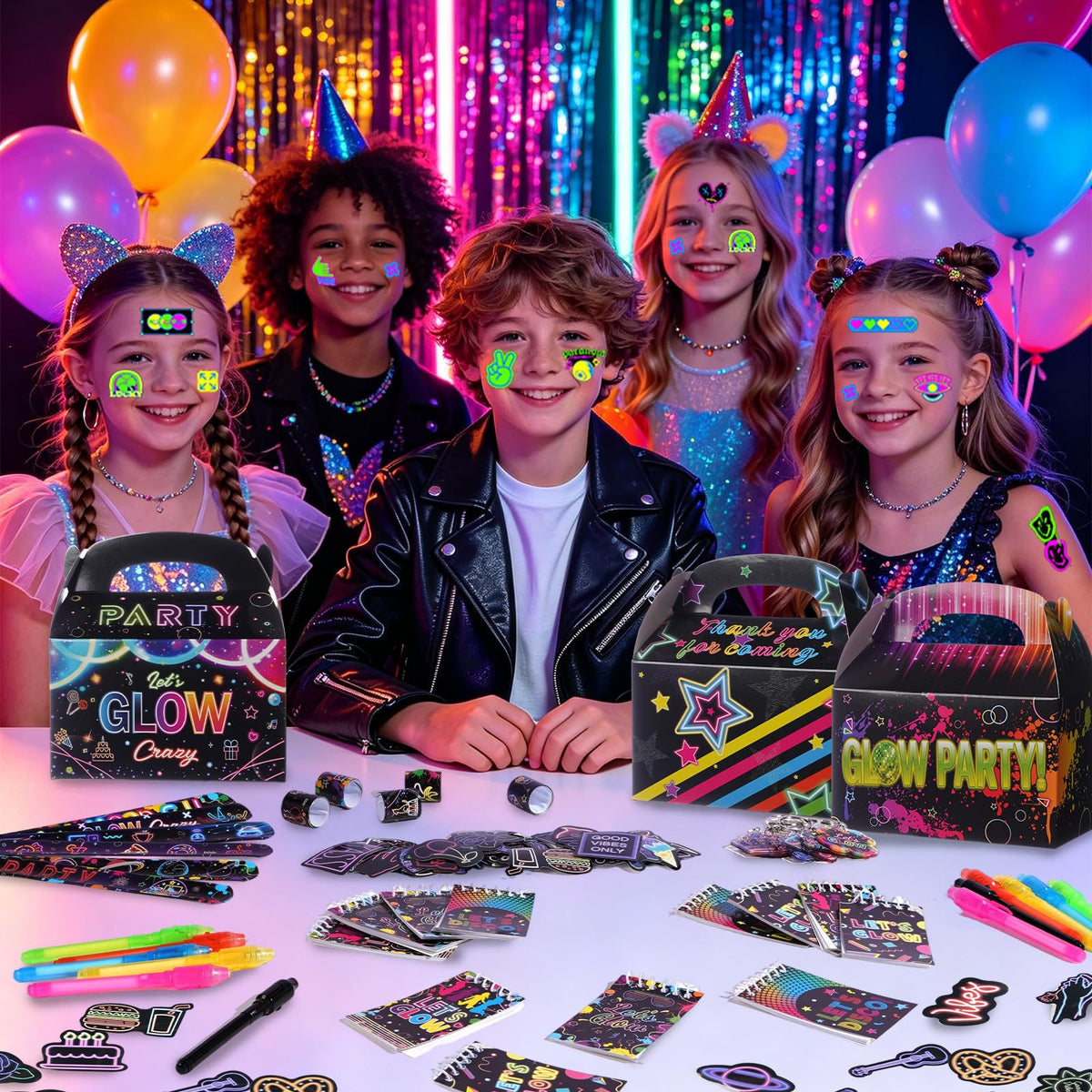 122 Pcs Neon Party Favors Birthday Decorations for Kids - Vanblue Official Imagery - 6