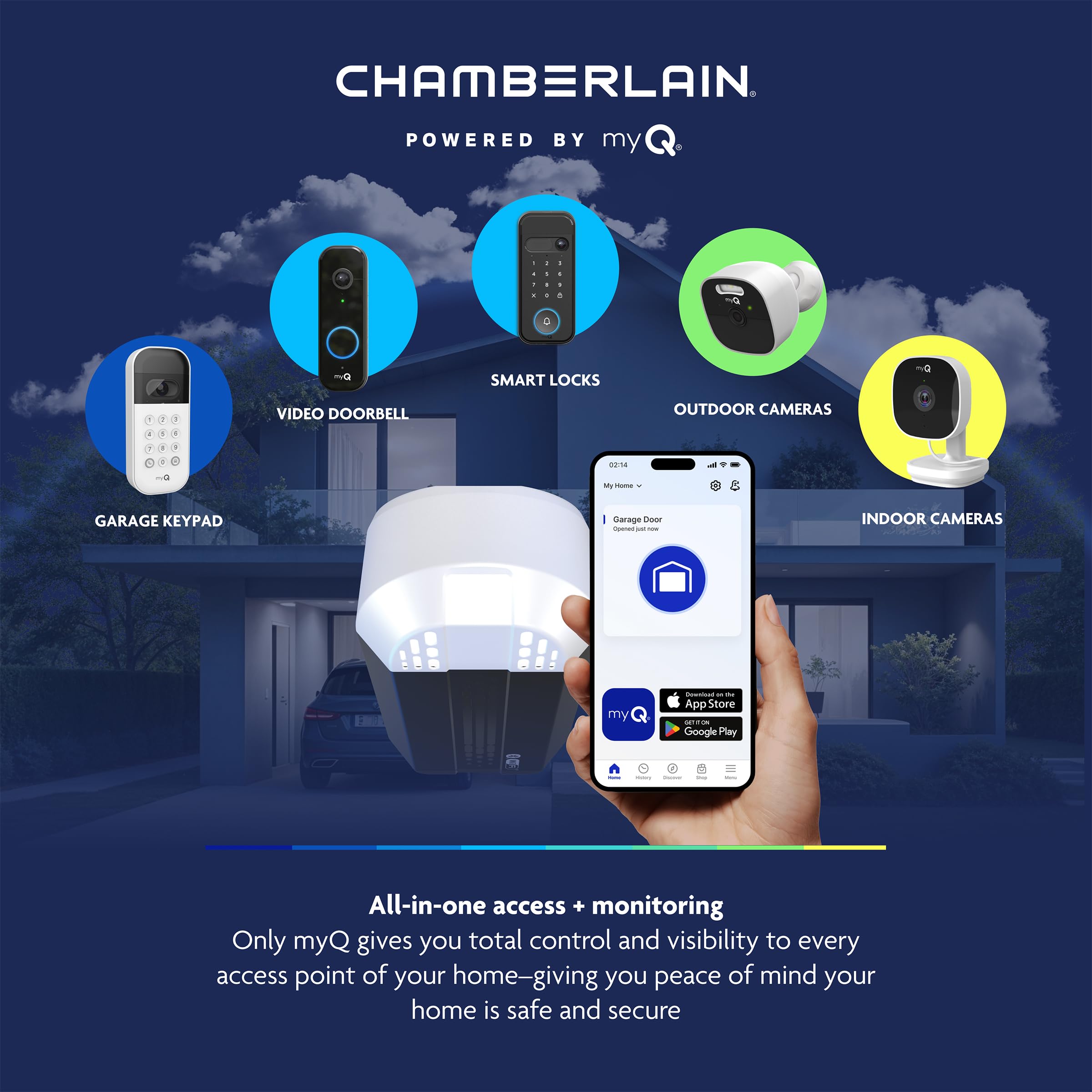 Chamberlain Belt Drive myQ Garage Door Opener, 1/2 HP w/Battery B - CHAMBERLAIN Official Product View 10