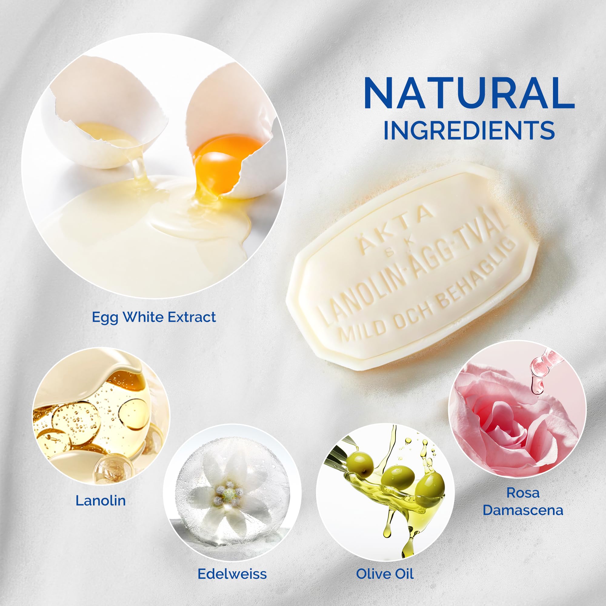 VICTORIA Swedish Egg White Face Soap Bar 3 in 1 Gentle Daily - VICTORIA Official Product Imagery - 6