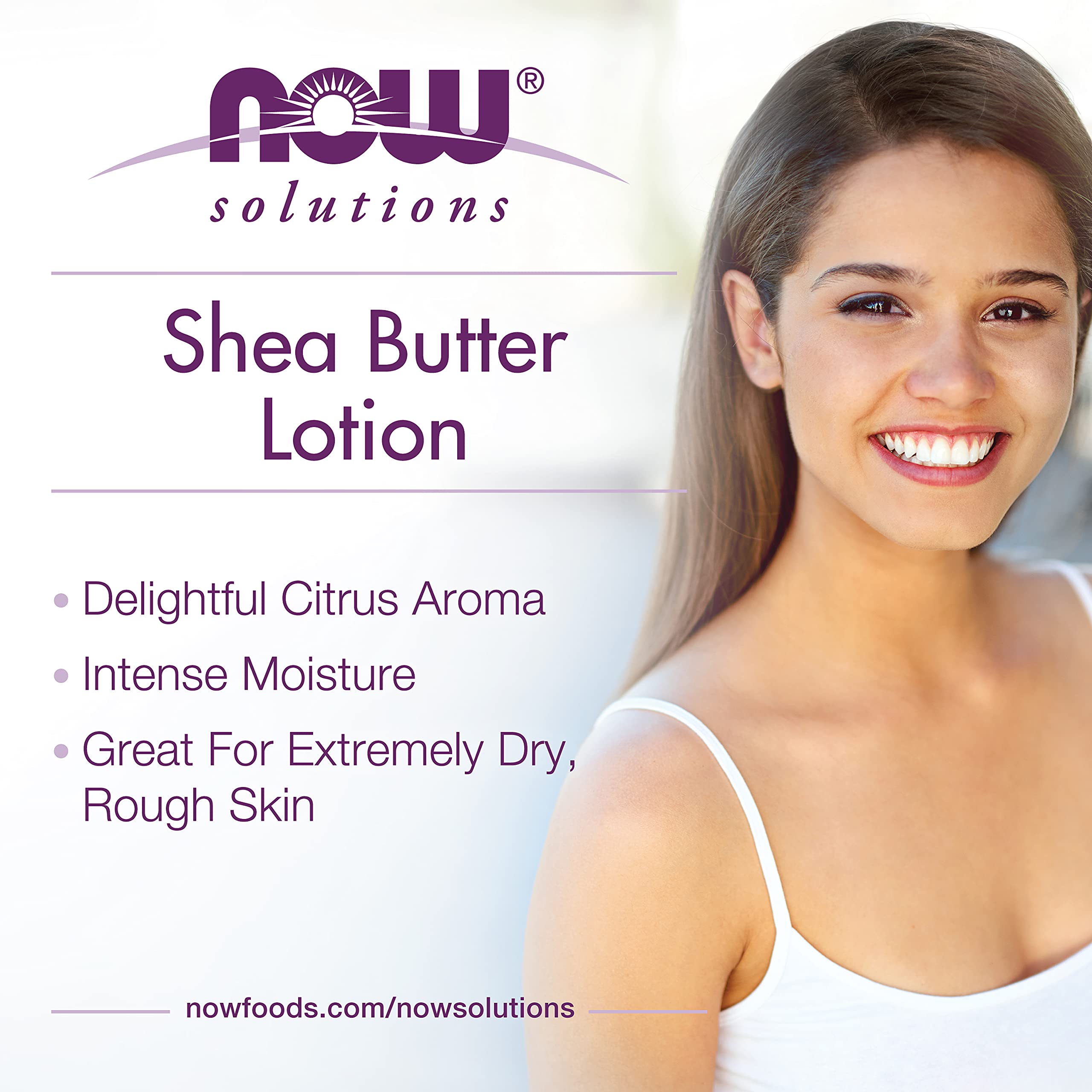 NOW Solutions, Shea Butter Lotion, Moisturizing Dry Rough Skin, - NOW